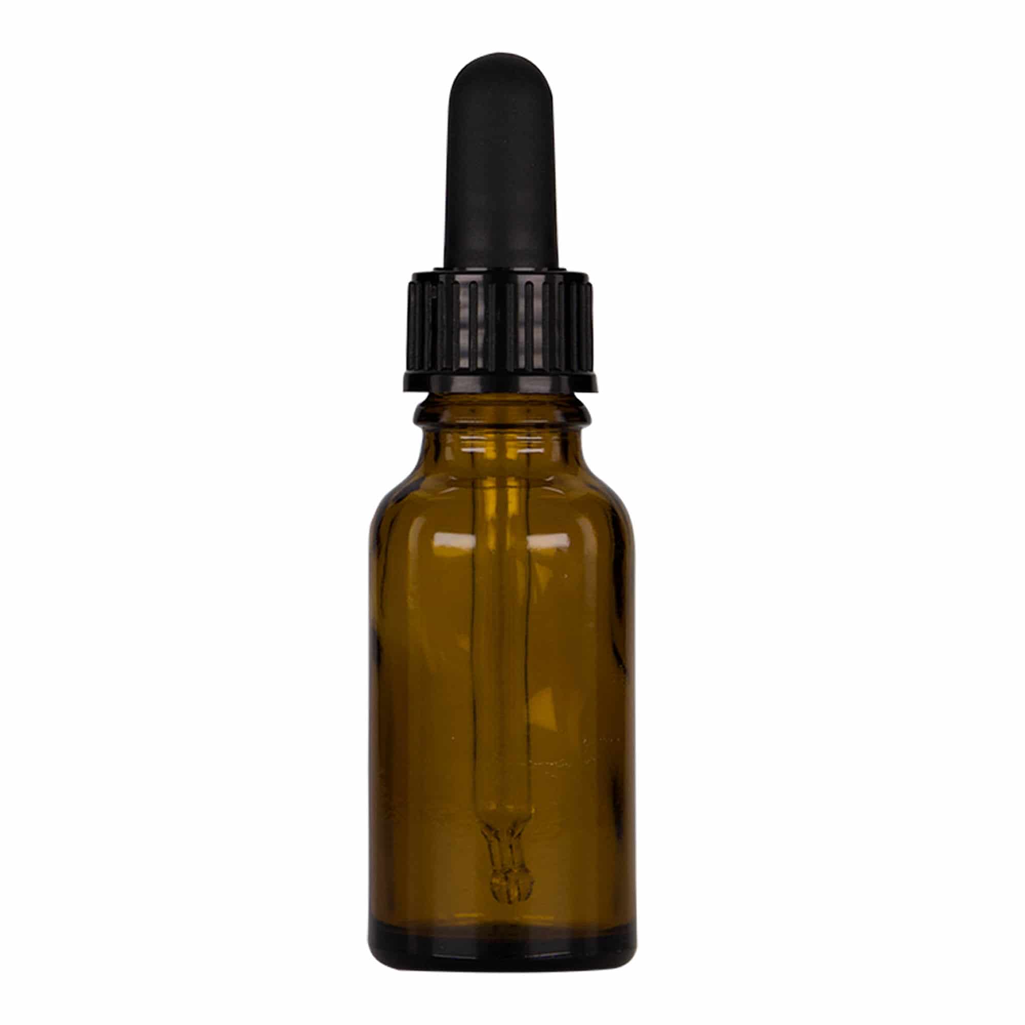 20 ml-es pipettás patikai üveg, üveg, barna-fekete, szájnyílás: DIN 18 20 ml-es pipettás patikai üveg, üveg, barna-fekete, szájnyílás: DIN 18