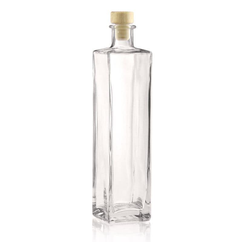 500 ml-es üvegpalack 'Rafaello', négyzet alakú, szájnyílás: parafadugó