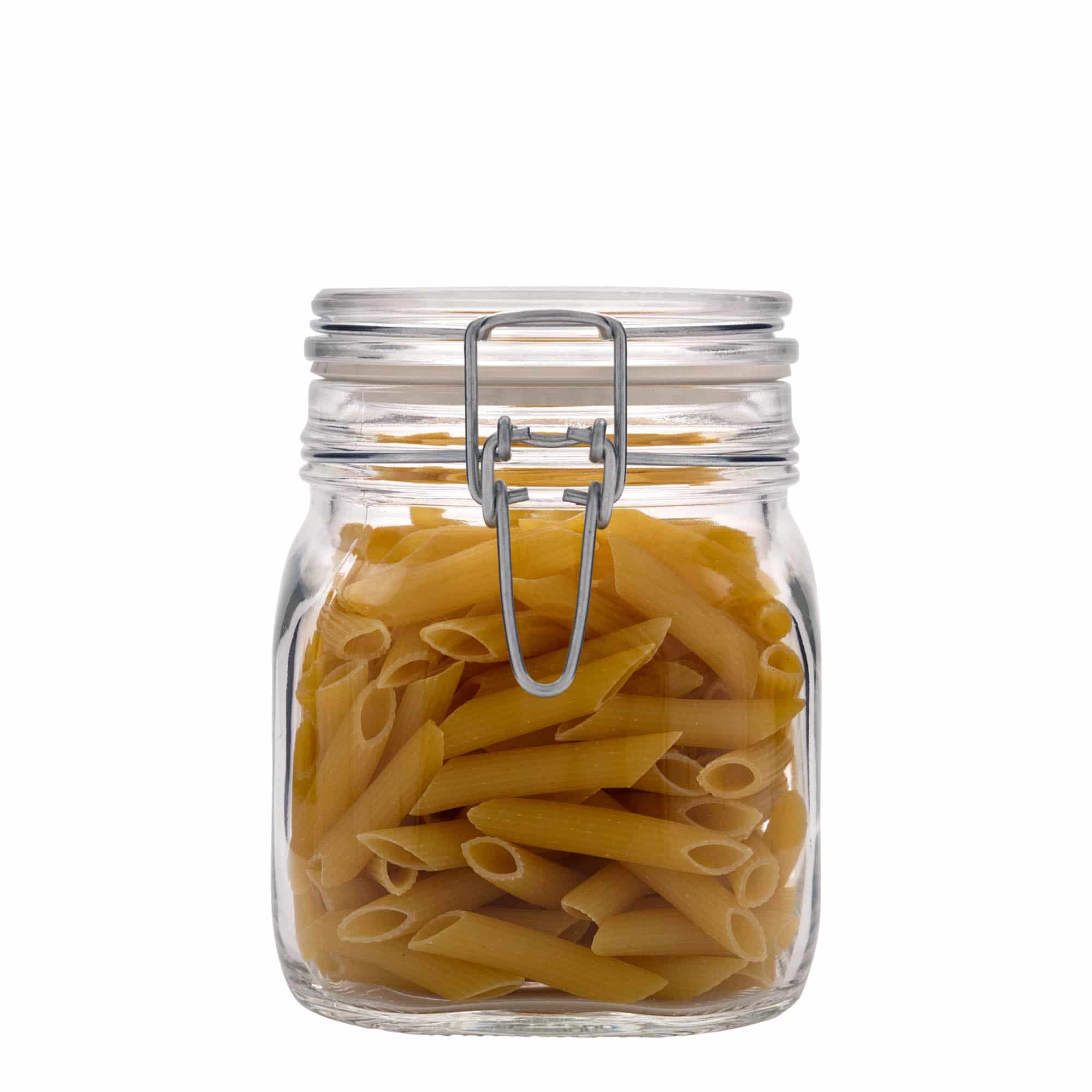 750 ml drótkapcsos üveg 'Fido', négyszögletes, nyílás: drótkapcsos zár