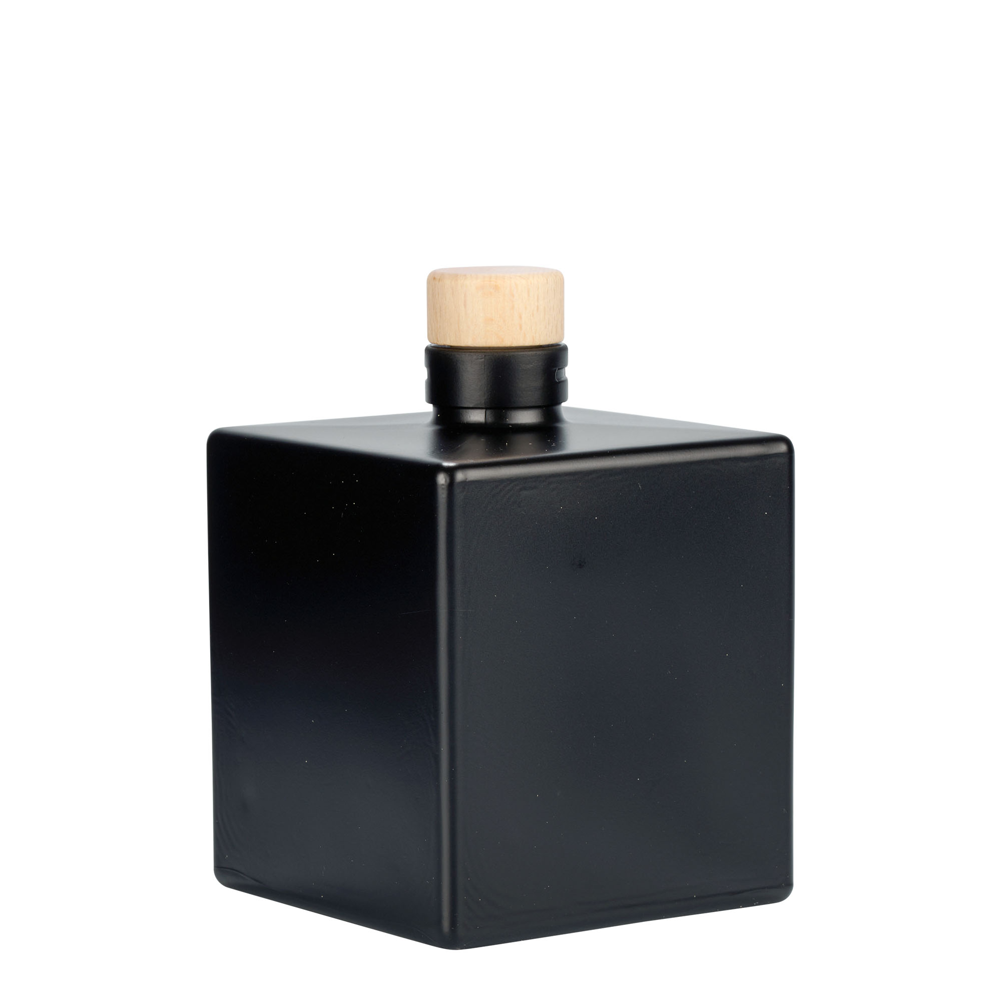 500 ml üvegpalack 'Cube', négyzet alakú, fekete, nyílás: parafa 500 ml üvegpalack 'Cube', négyzet alakú, fekete, nyílás: parafa