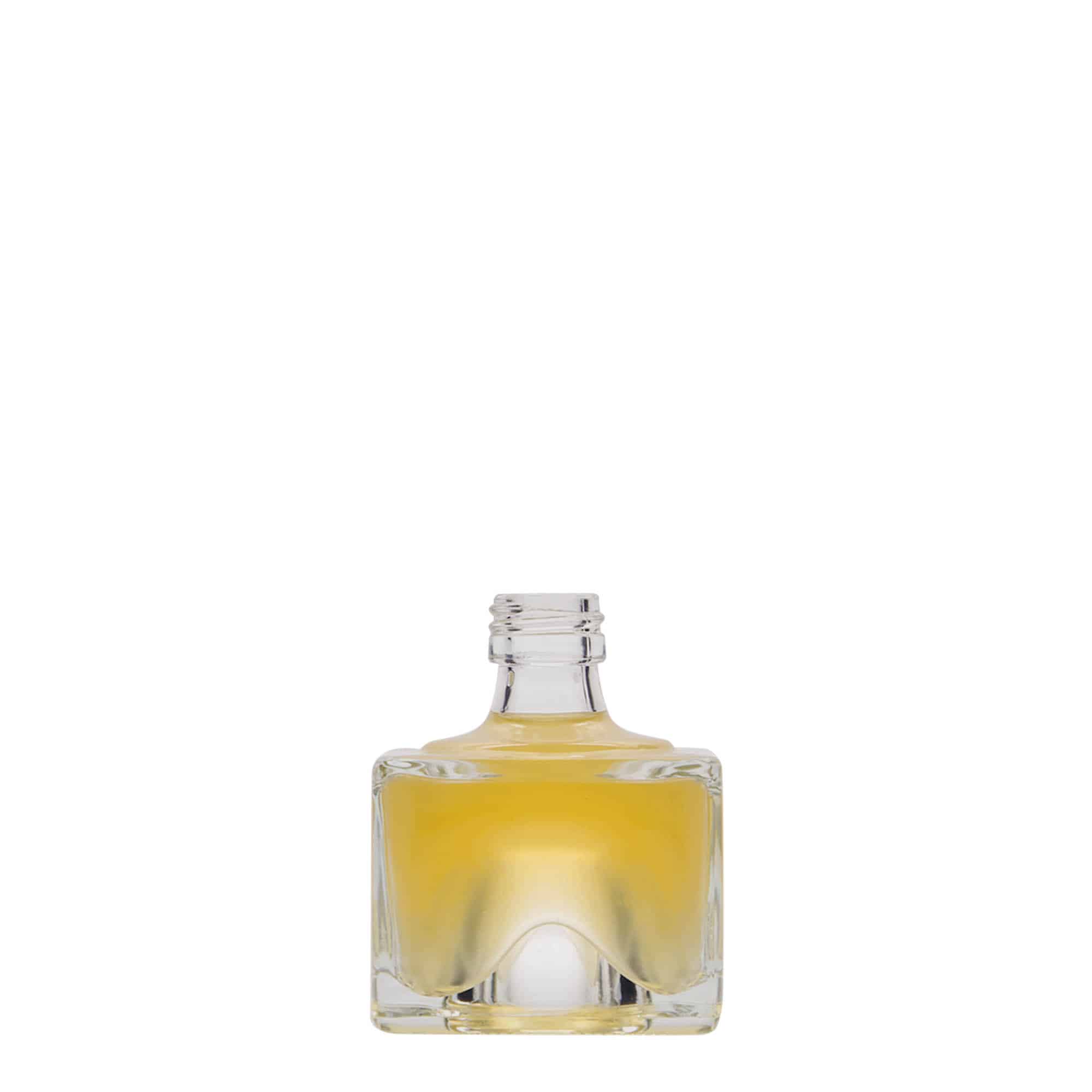 40 ml-es üvegpalack 'Cocolores', négyzet alakú, szájnyílás: PP 18