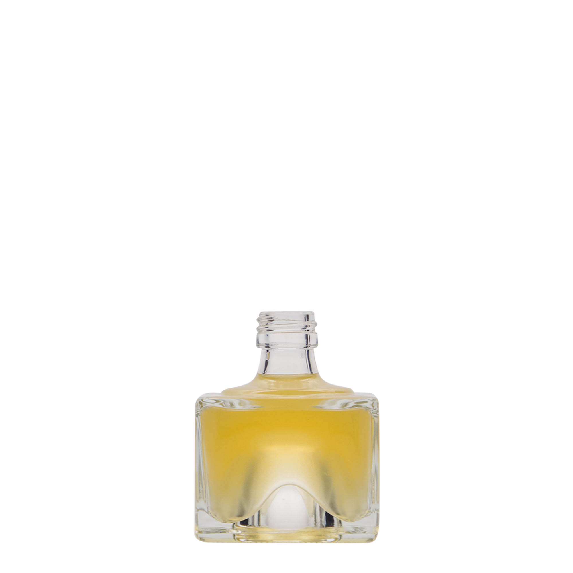40 ml üvegpalack 'Cocolores', négyzet alakú, nyílás: PP 18