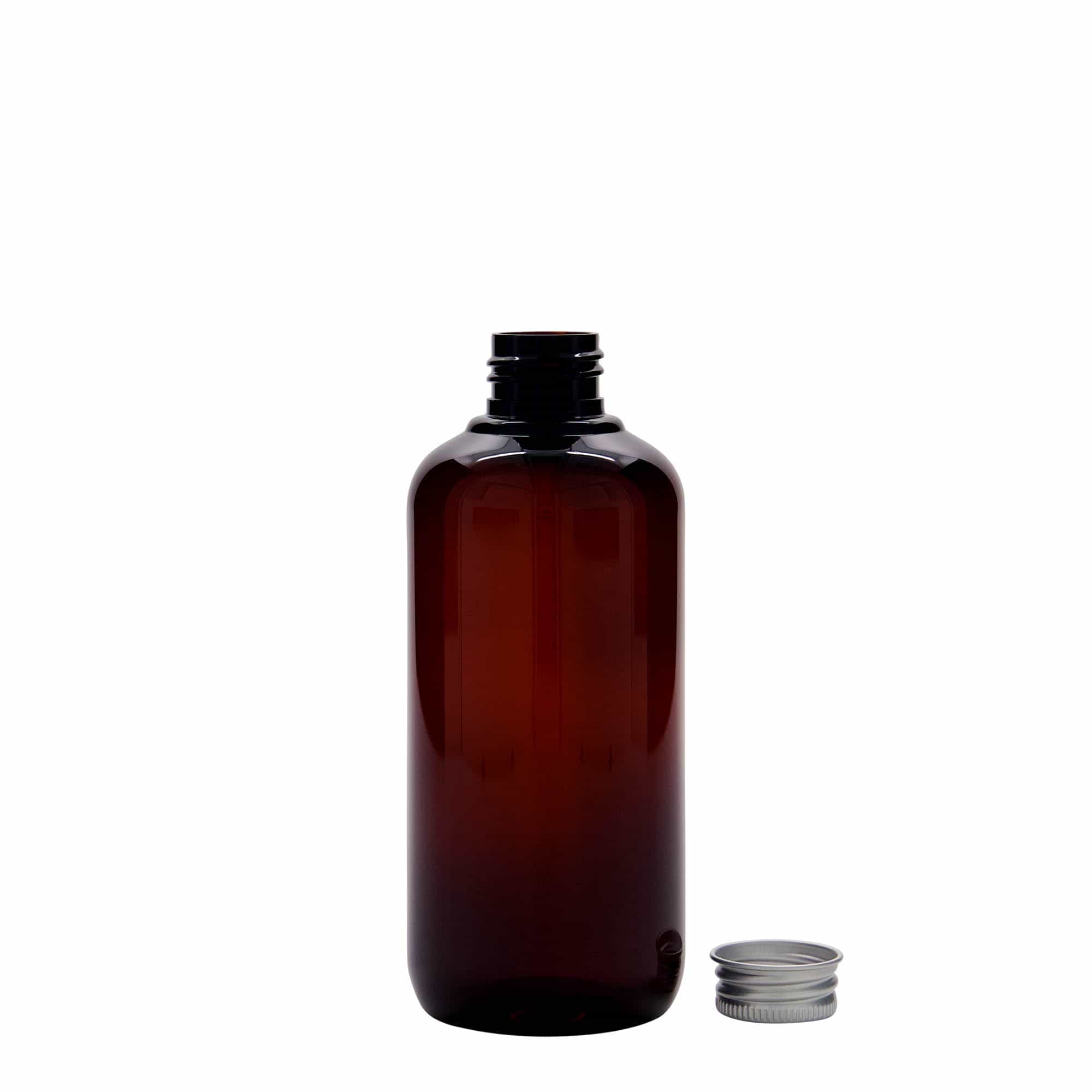 250 ml-es újrahasznosítható műanyag palack 'Victor's Best', PCR, barna, szájnyílás: GPI 24/410