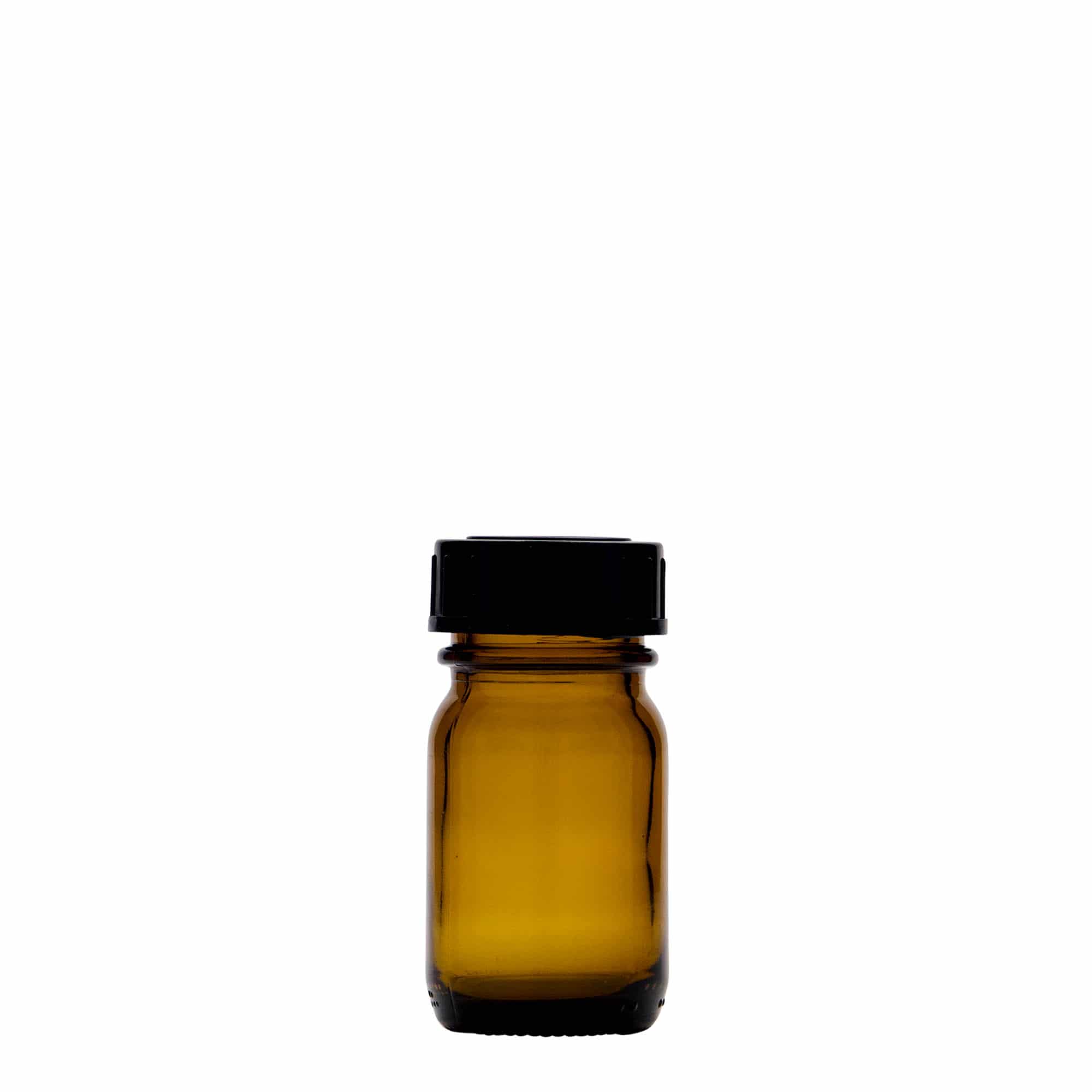30 ml széles nyakú üveg, barna, nyílás: DIN 32