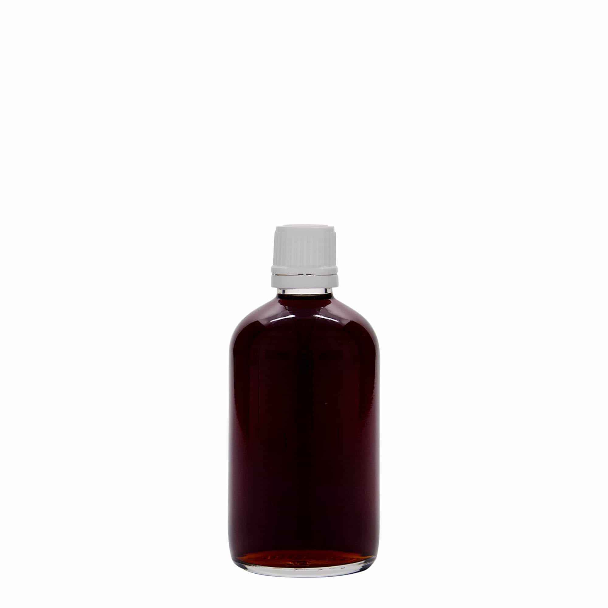 100 ml orvosi üveg, üveg, nyílás: DIN 18