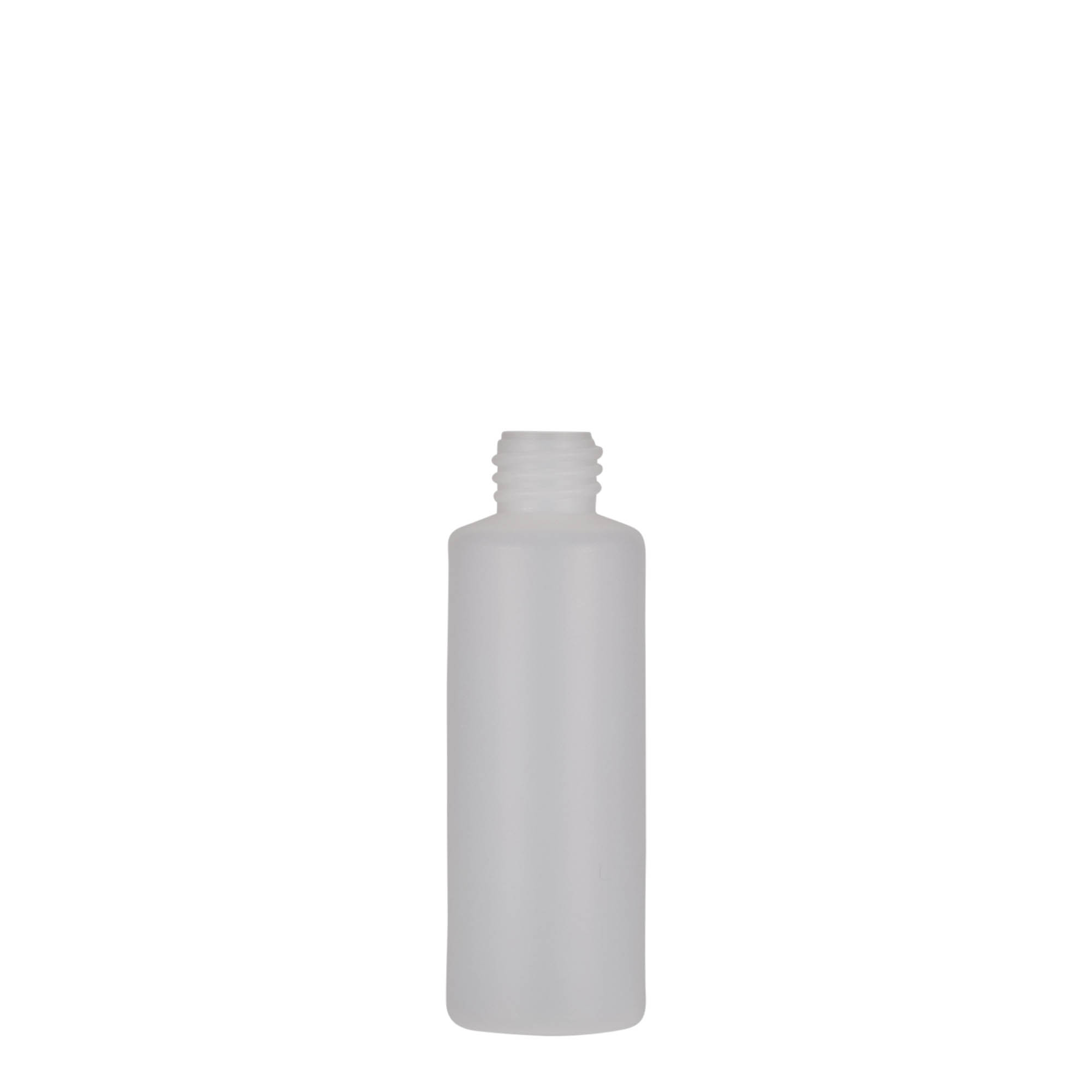 50 ml kör alakú palack, PE-műanyag, természetes, nyílás: csavarzár 50 ml kör alakú palack, PE-műanyag, természetes, nyílás: csavarzár