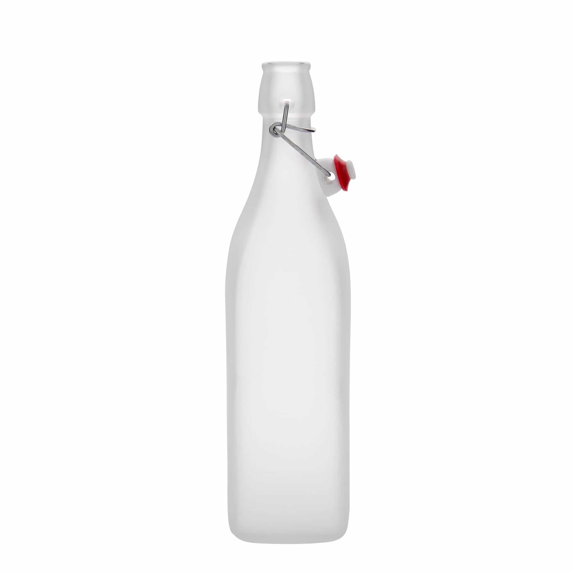 1.000 ml üvegpalack 'Swing, négyzet alakú, jégfagyott, nyílás: patentzár