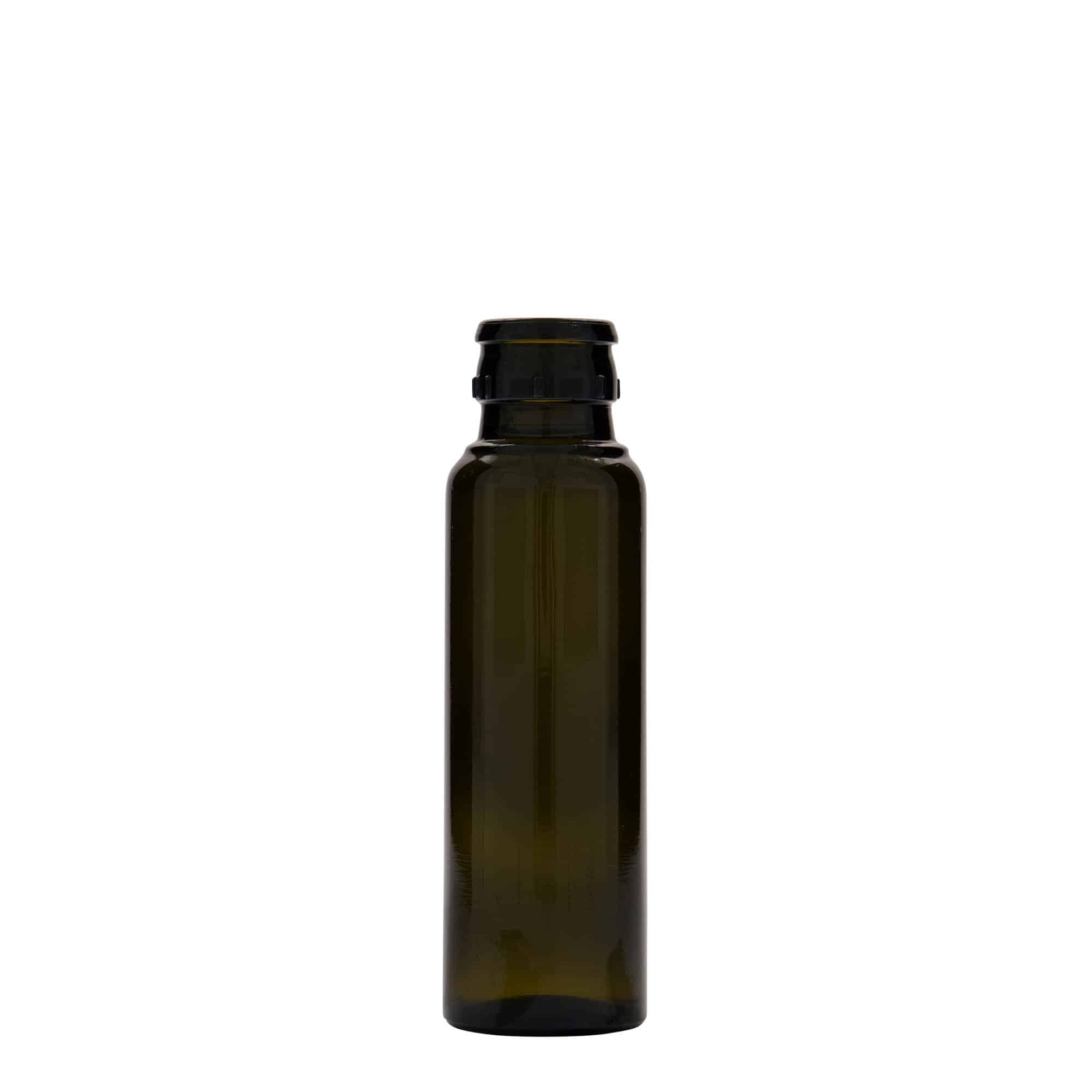 100 ml-es ecetes/olajos palack 'Willy New', üveg, antikzöld, szájnyílás: DOP