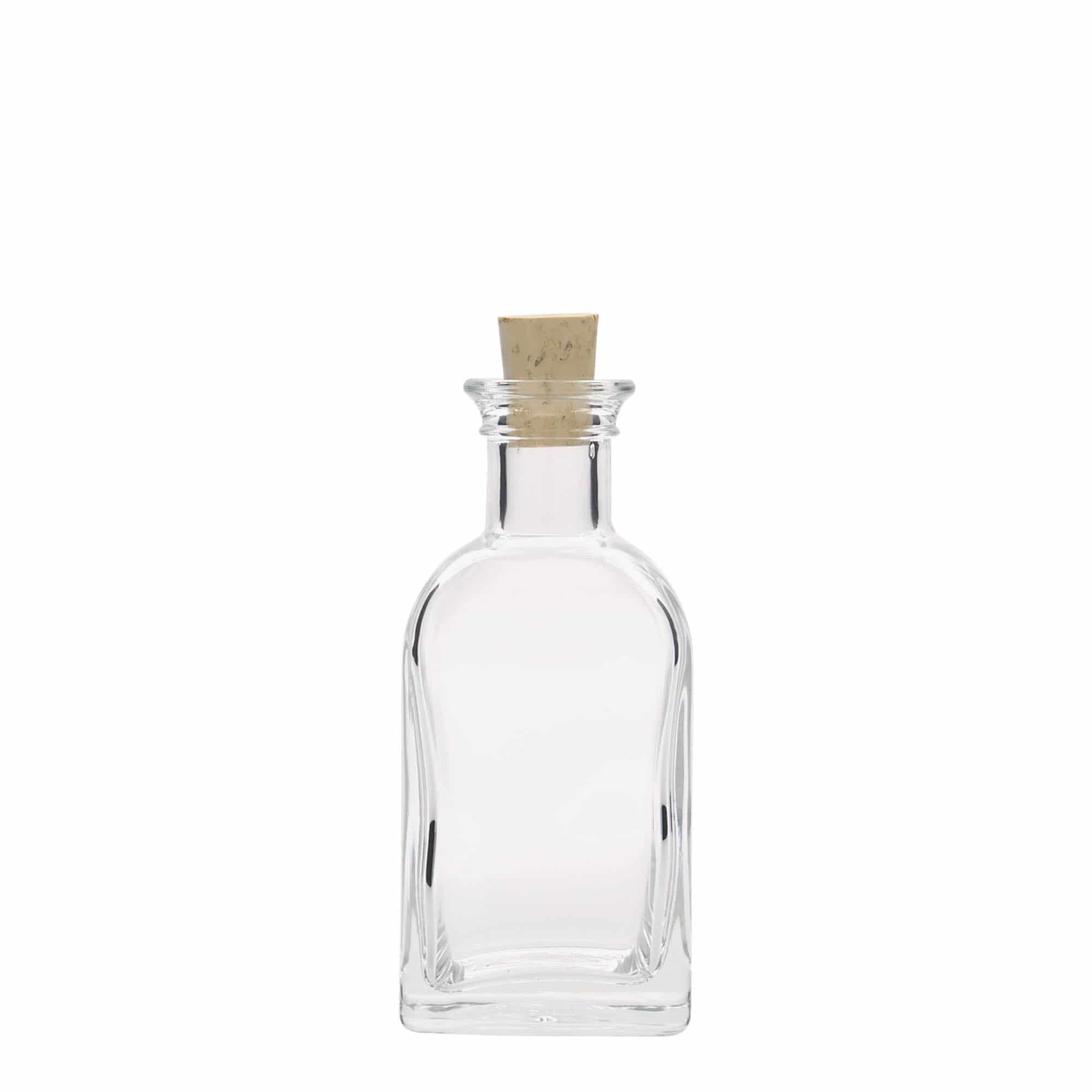 100 ml üvegpalack Apotheker Carré, négyzet alakú, nyílás: parafa