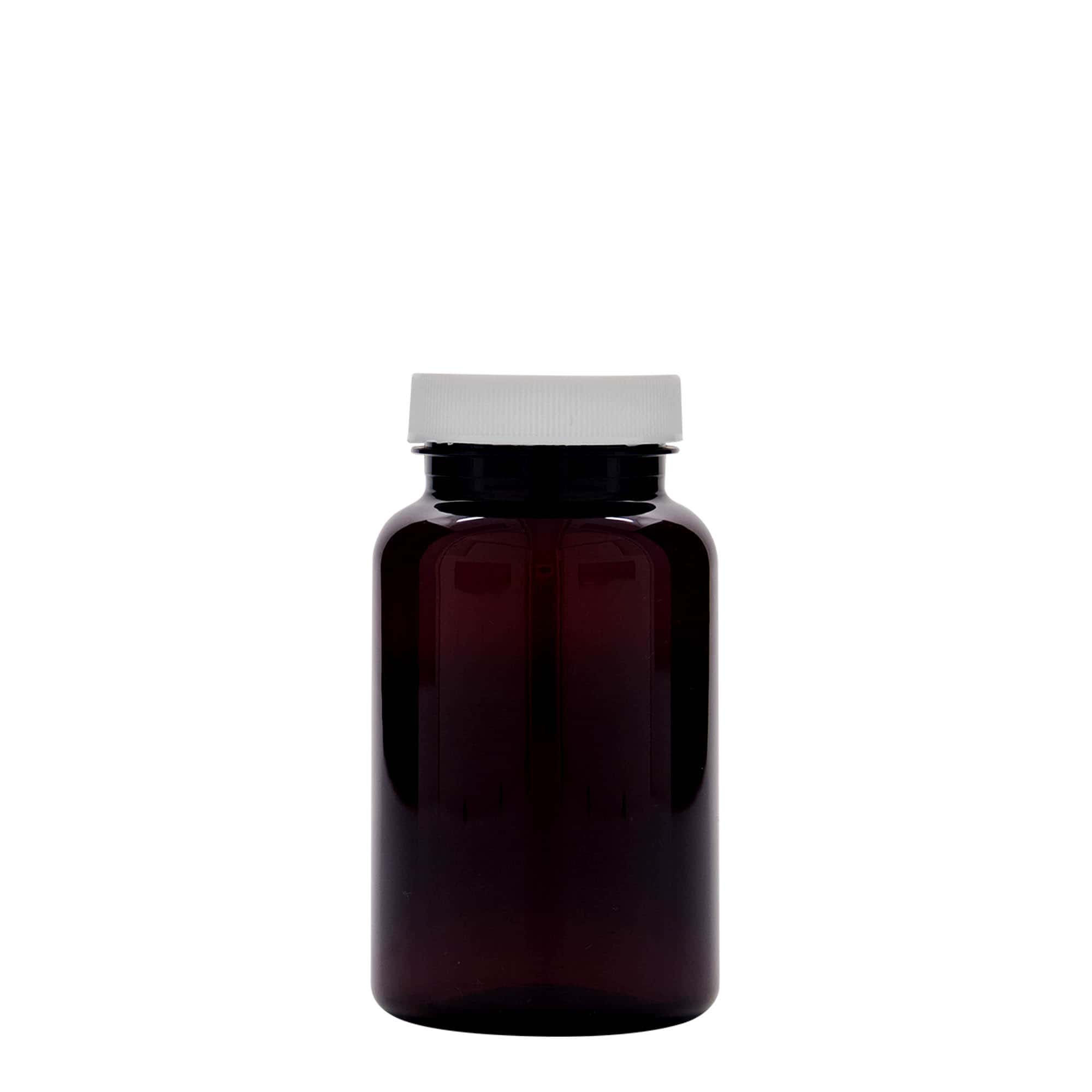 200 ml-es PET-flakon, műanyag, barna, szájnyílás: 45/400