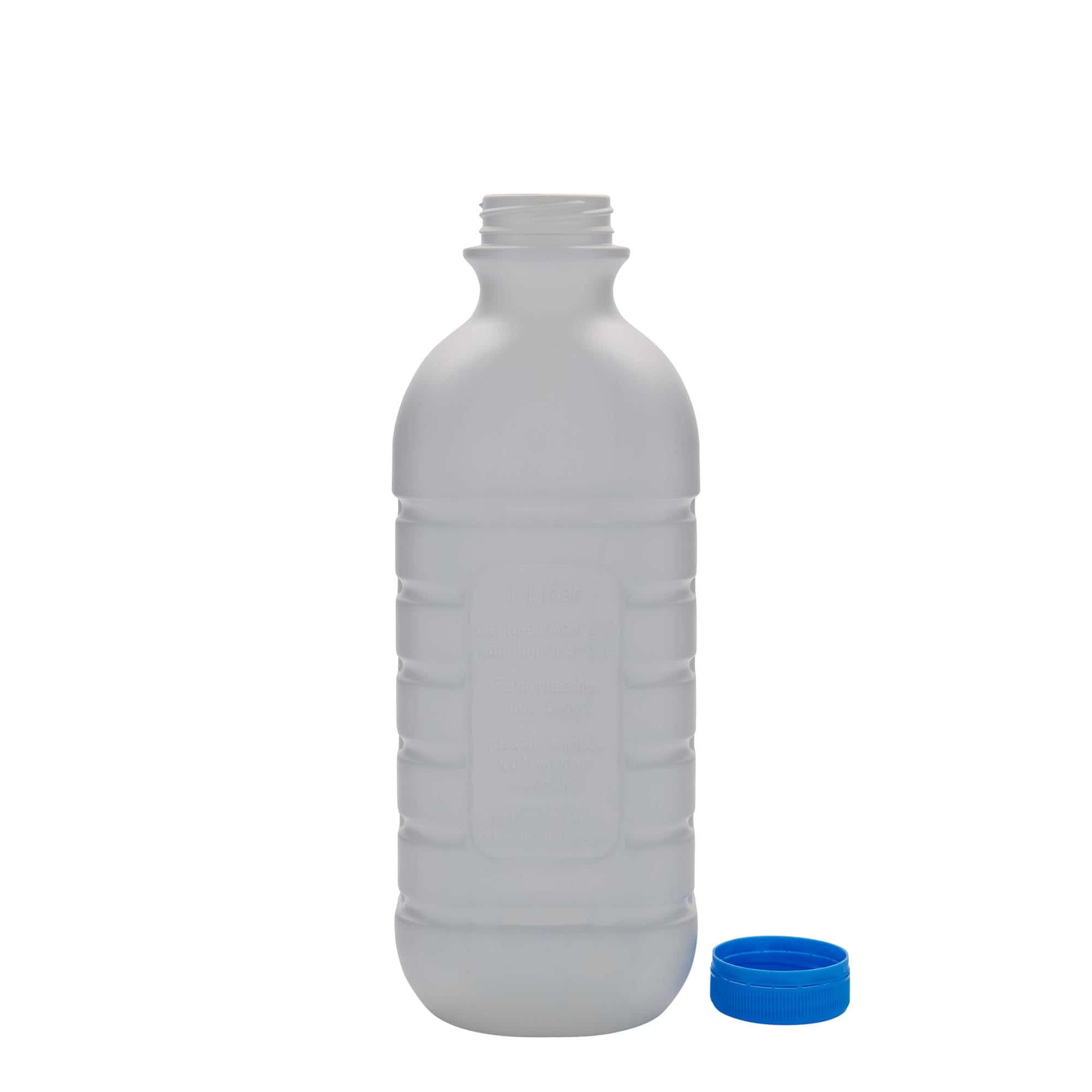 1.000 ml tejpalack, téglalap alakú, HDPE műanyag, fehér, nyílás: PEHD40