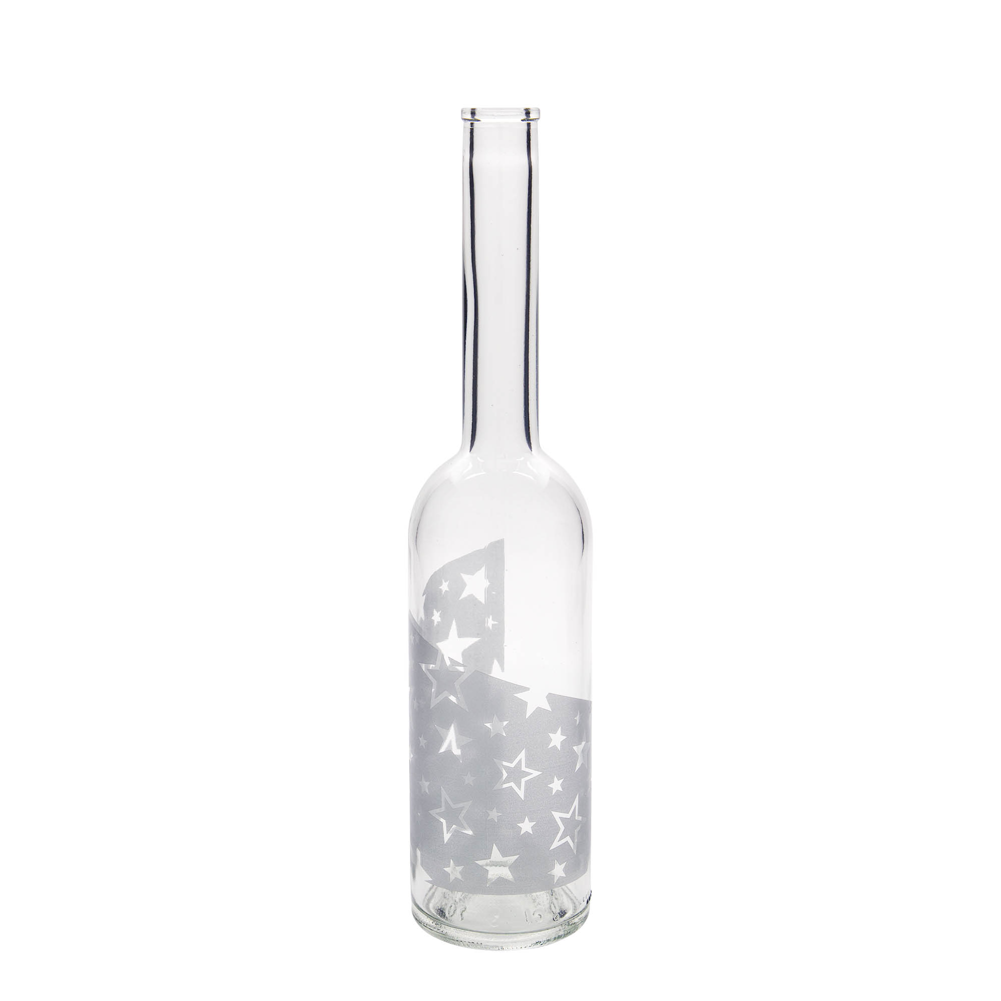 500 ml üvegpalack 'Opera', motívum: ezüstcsillagok, nyílás: parafa 500 ml üvegpalack 'Opera', motívum: ezüstcsillagok, nyílás: parafa