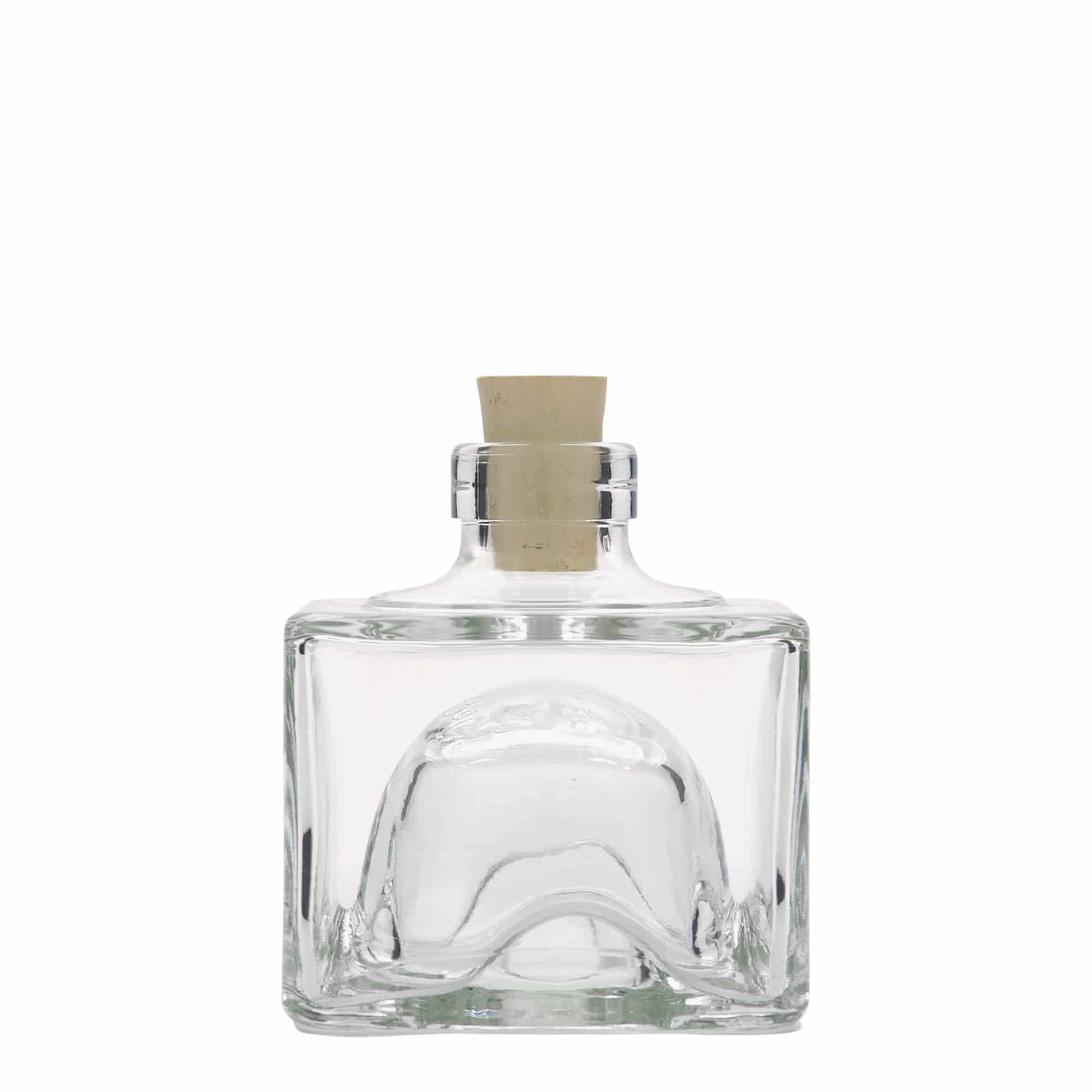 200 ml-es üvegpalack 'Cocolores', négyzet alakú, szájnyílás: parafadugó