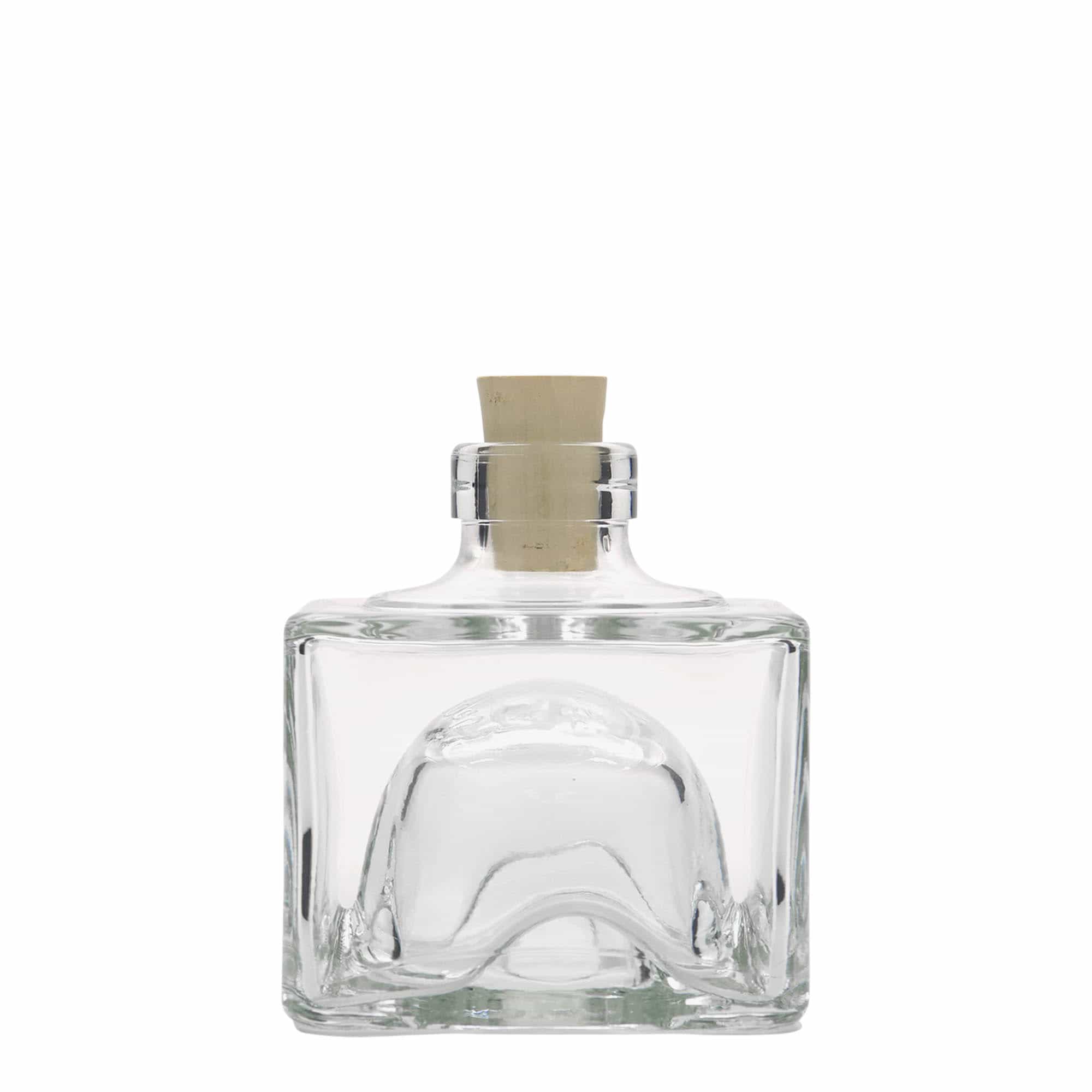 200 ml üvegpalack 'Cocolores', négyzet alakú, nyílás: parafa
