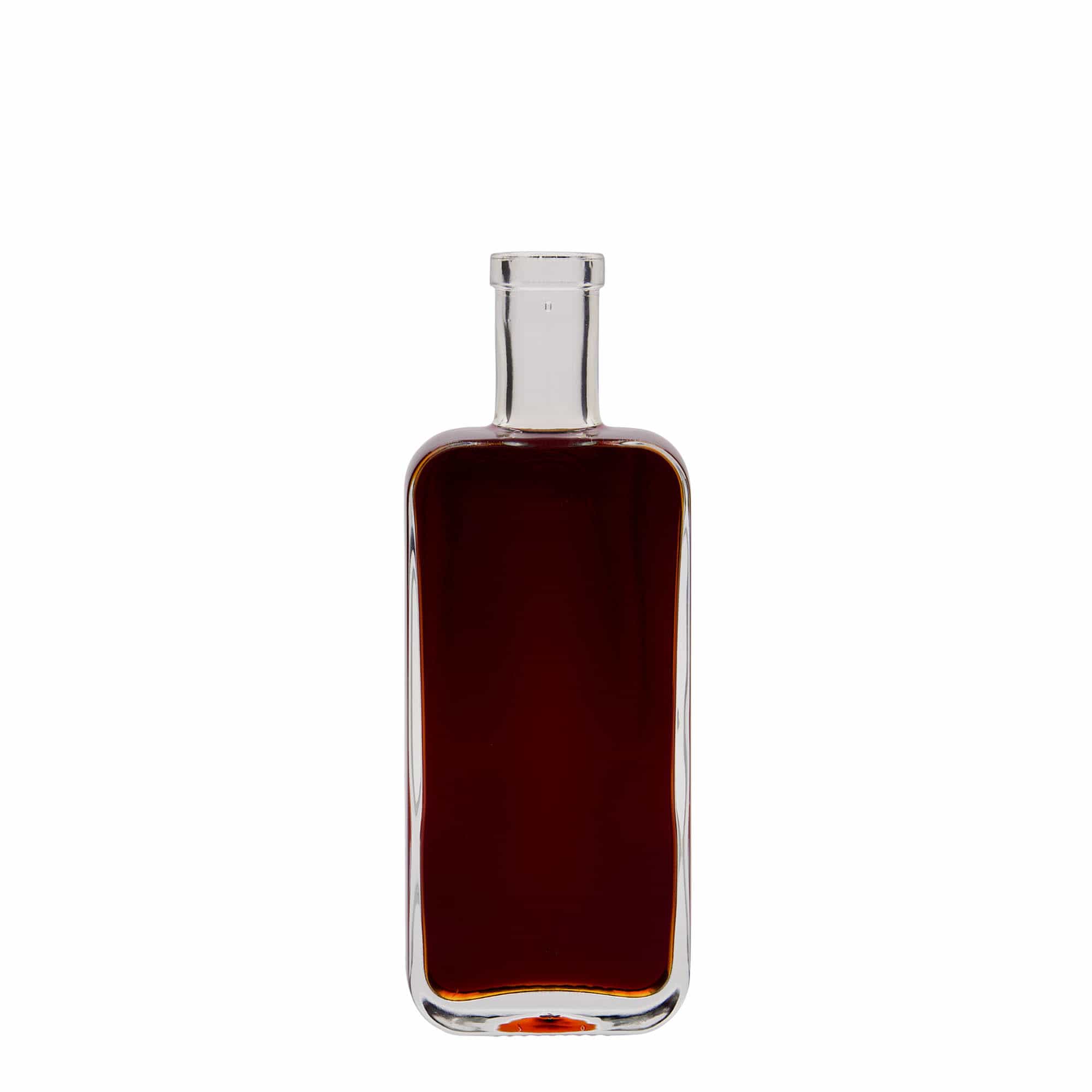 200 ml-es üvegpalack 'Nice', négyszögletű, szájnyílás: parafadugó