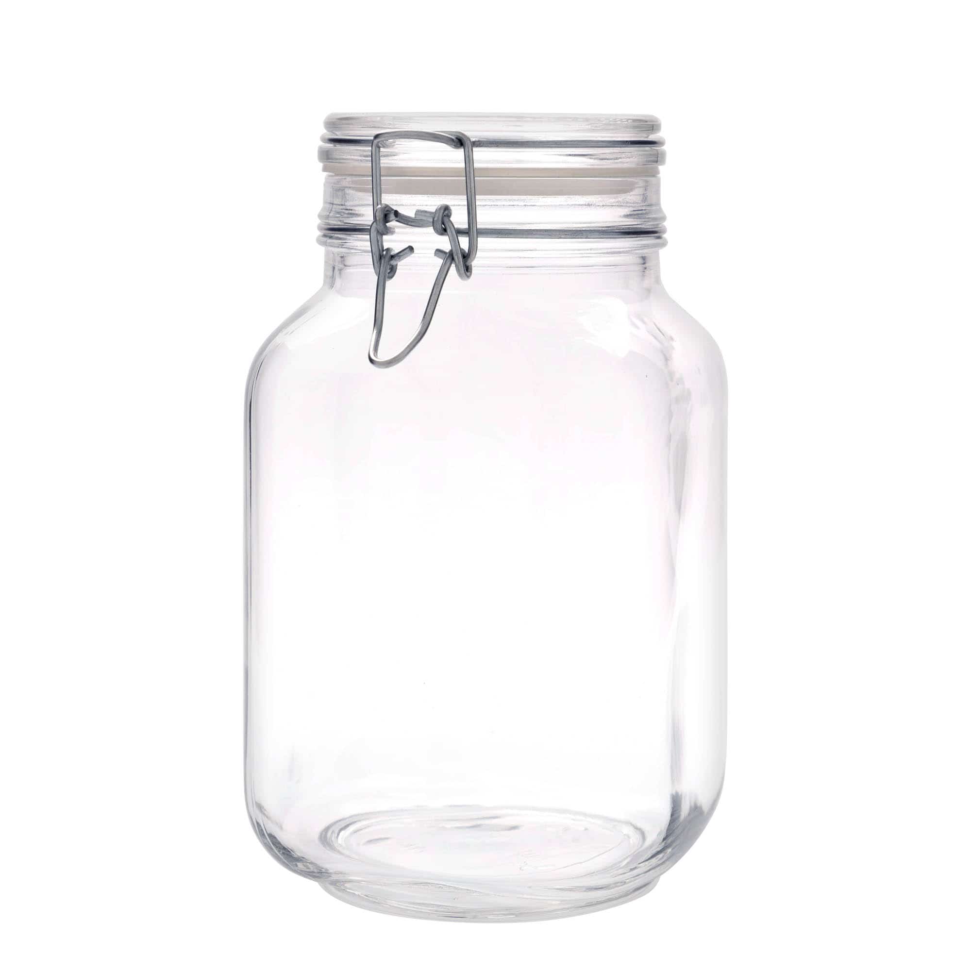 2000 ml-es fémcsatos üveg 'Fido', négyzet alakú, szájnyílás: fémcsatos zár