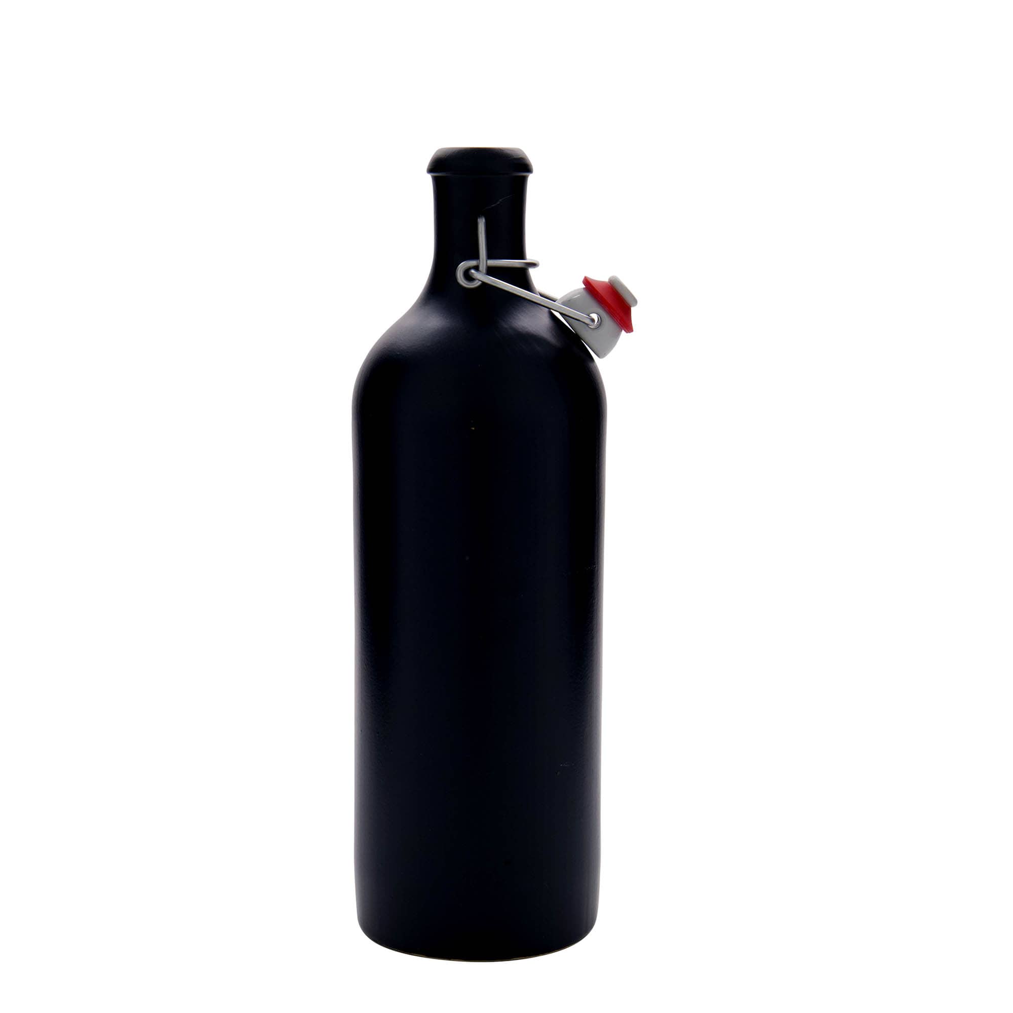 750 ml agyagedény, kőedény, fekete, száj: patentzár
