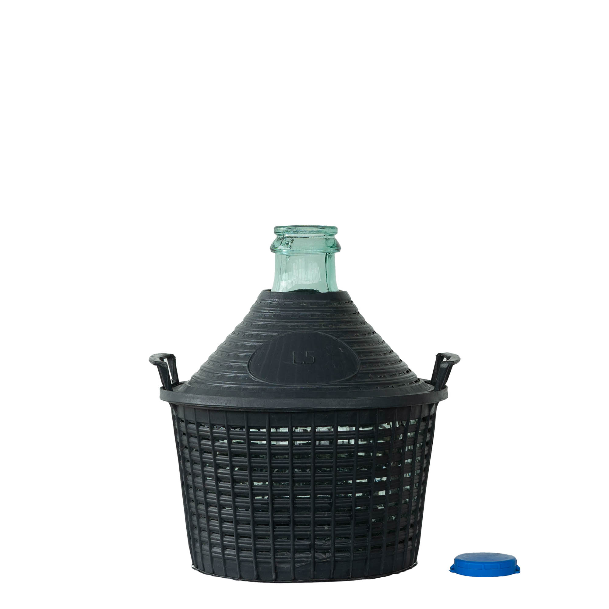 5 l ballonpalack szűk nyakkal, üveg, nyílás: fedéllel