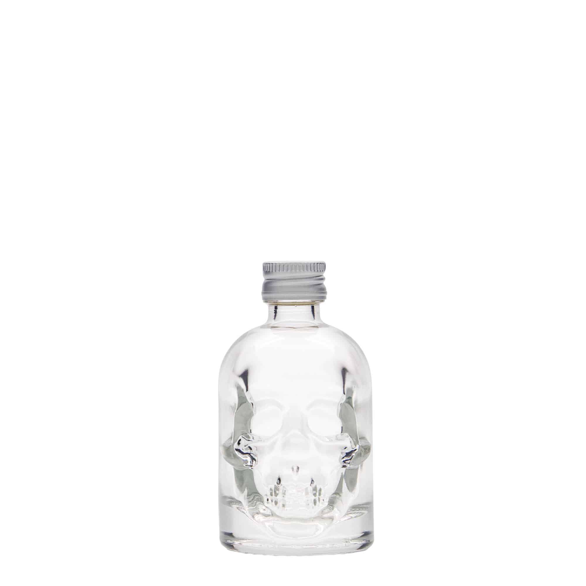 50 ml üvegpalack 'Haláli fej', nyílás: PP 18
