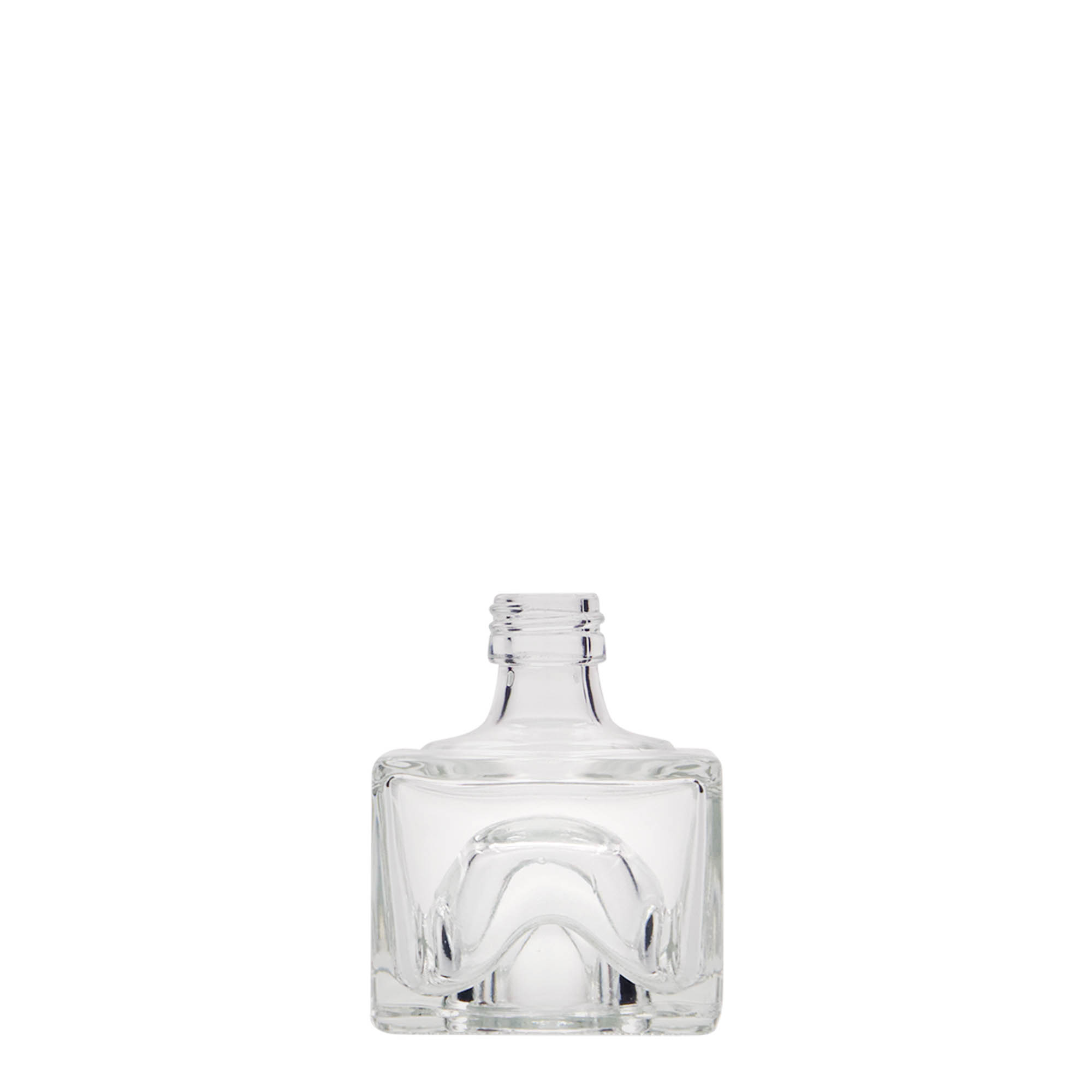 40 ml üvegpalack 'Cocolores', négyzet alakú, nyílás: PP 18