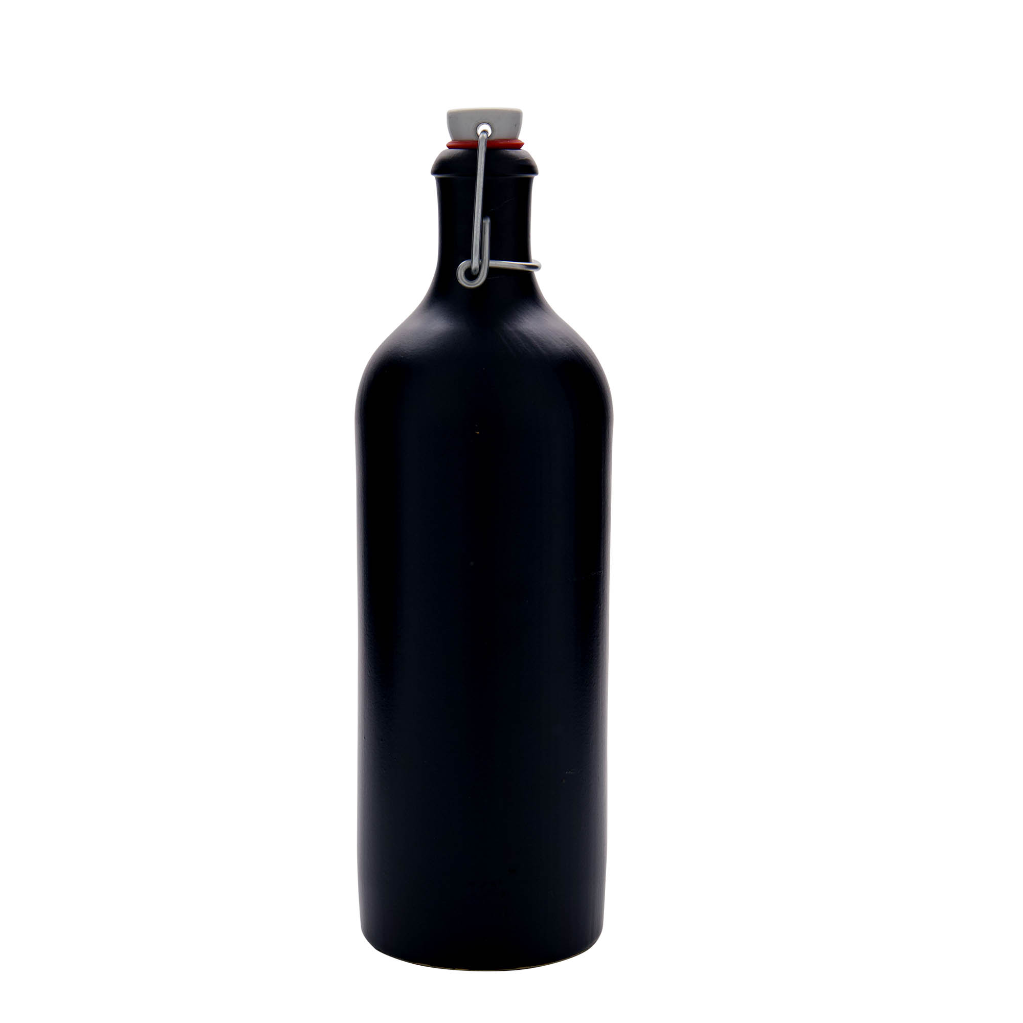 750 ml agyagedény, kőedény, fekete, száj: patentzár