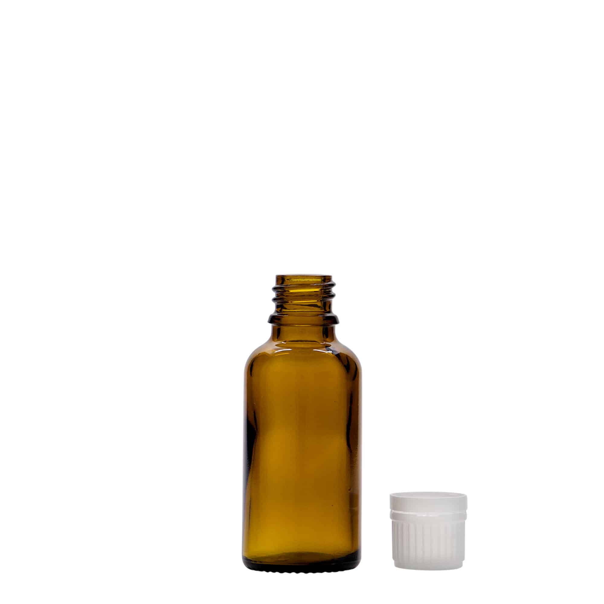 30 ml orvosi üveg, barna, nyílás: DIN 18