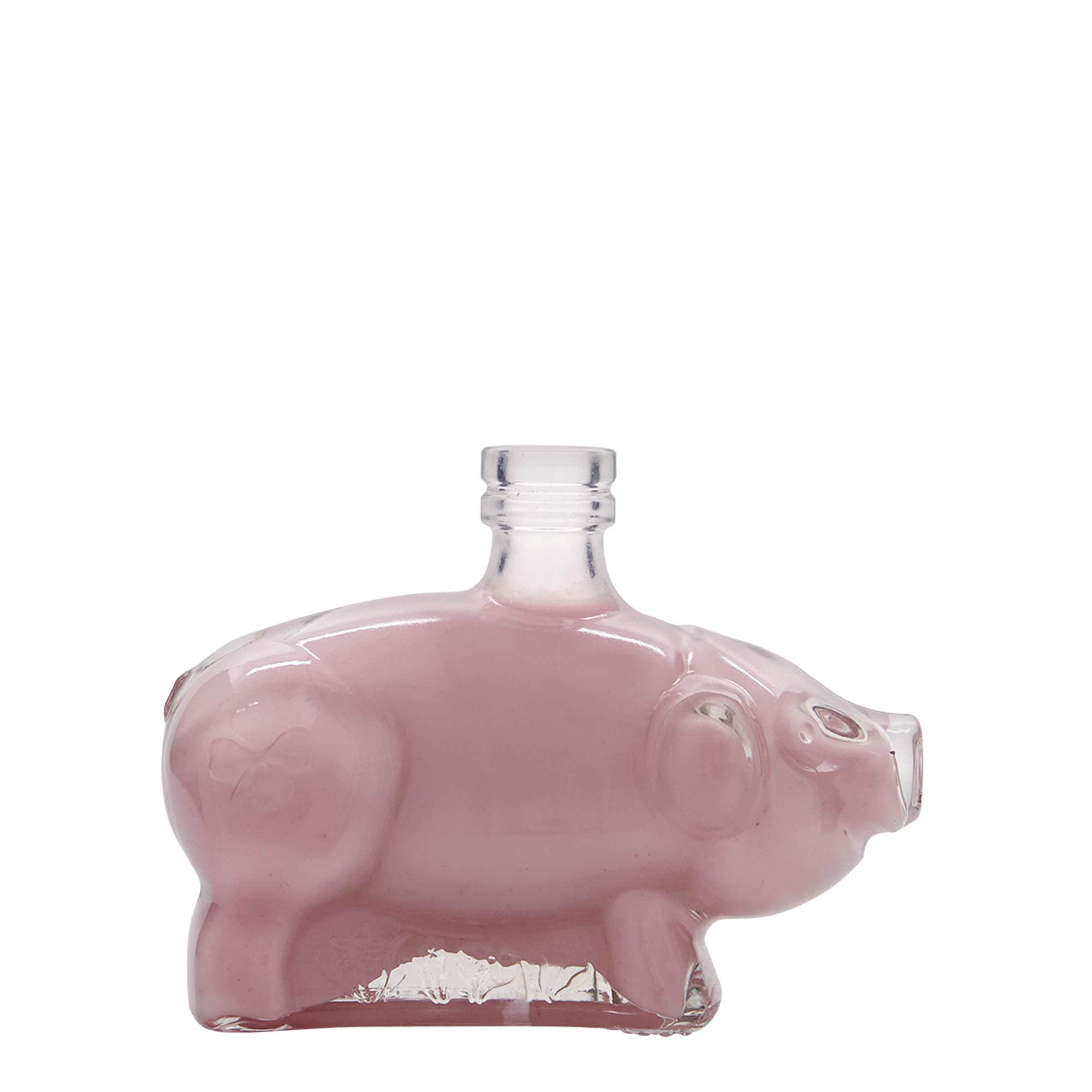 200 ml üveges palack 'Szerencsekismalac', nyílás: parafa dugó