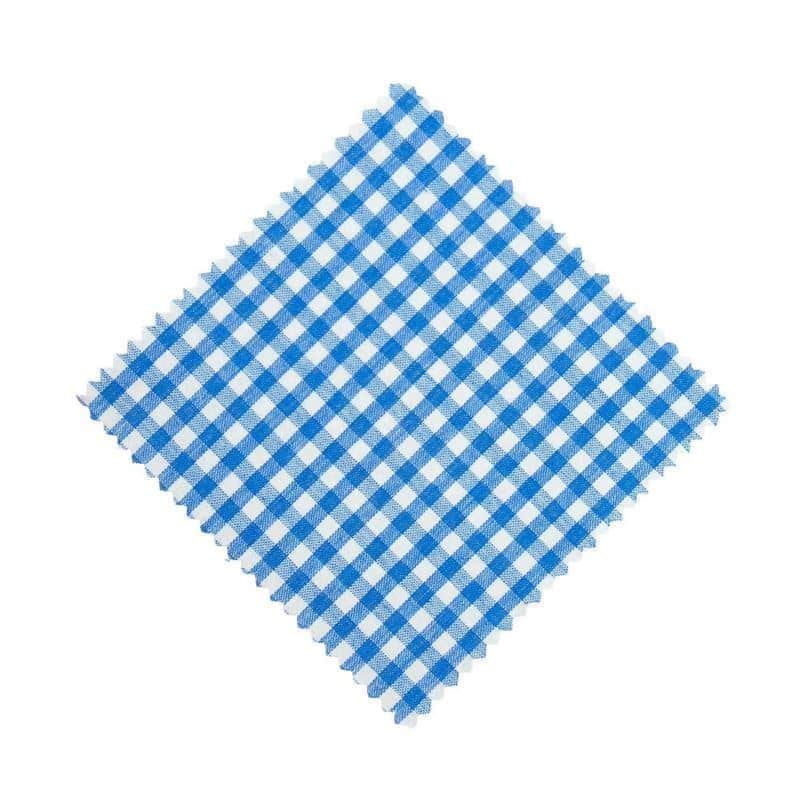 Befőttesüveg-takaró kockás 12x12, négyzet alakú, textil, petrolkék, szájnyílás: TO38-TO53 Befőttesüveg-takaró kockás 12x12, négyzet alakú, textil, petrolkék, szájnyílás: TO38-TO53