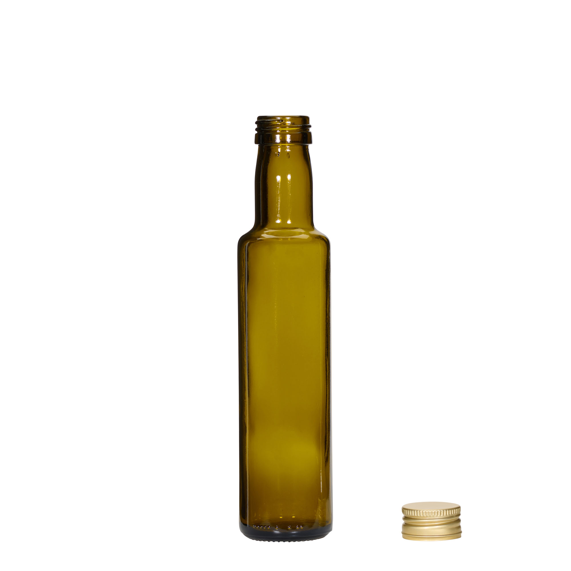 250 ml-es üvegpalack 'Dorica', antikzöld, szájnyílás: PP 31,5
