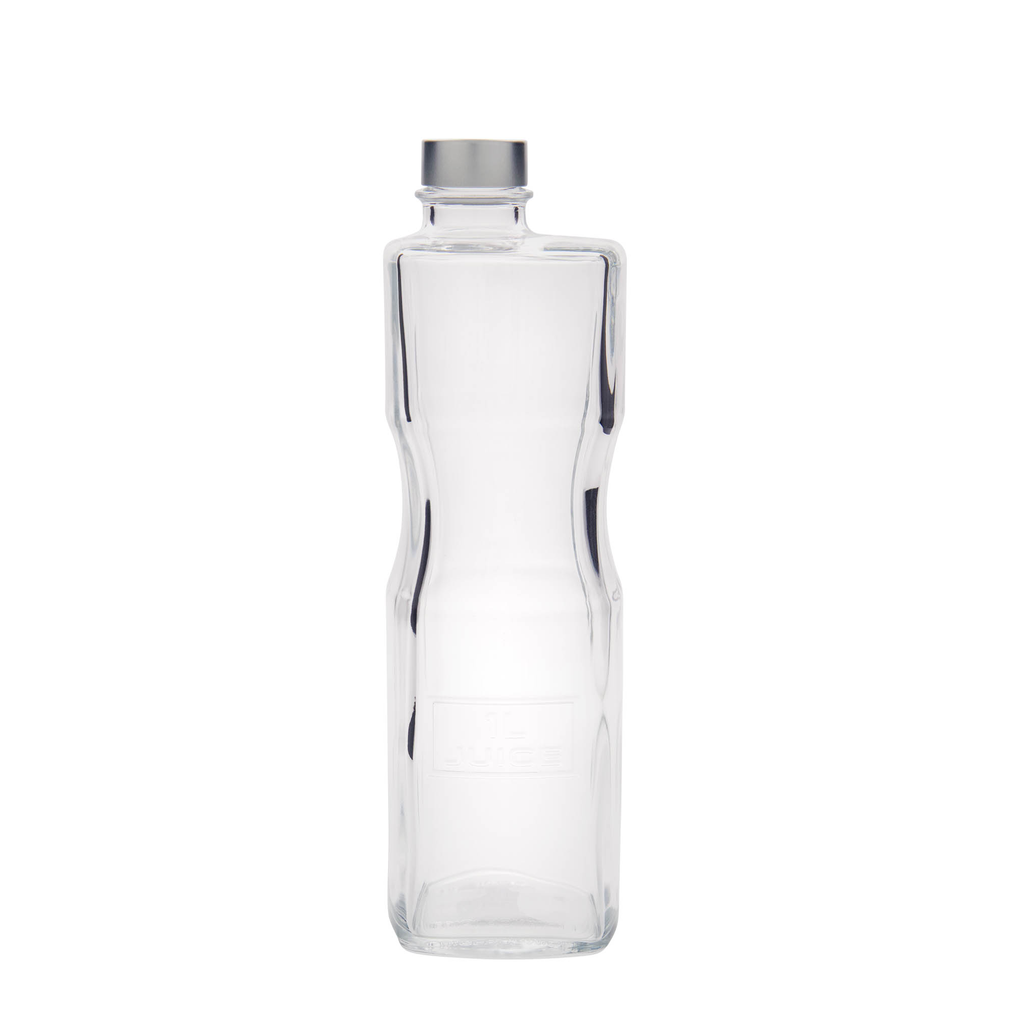 1000 ml-es üvegpalack 'Optima Juice', négyszögletű, szájnyílás: csavaros kupak