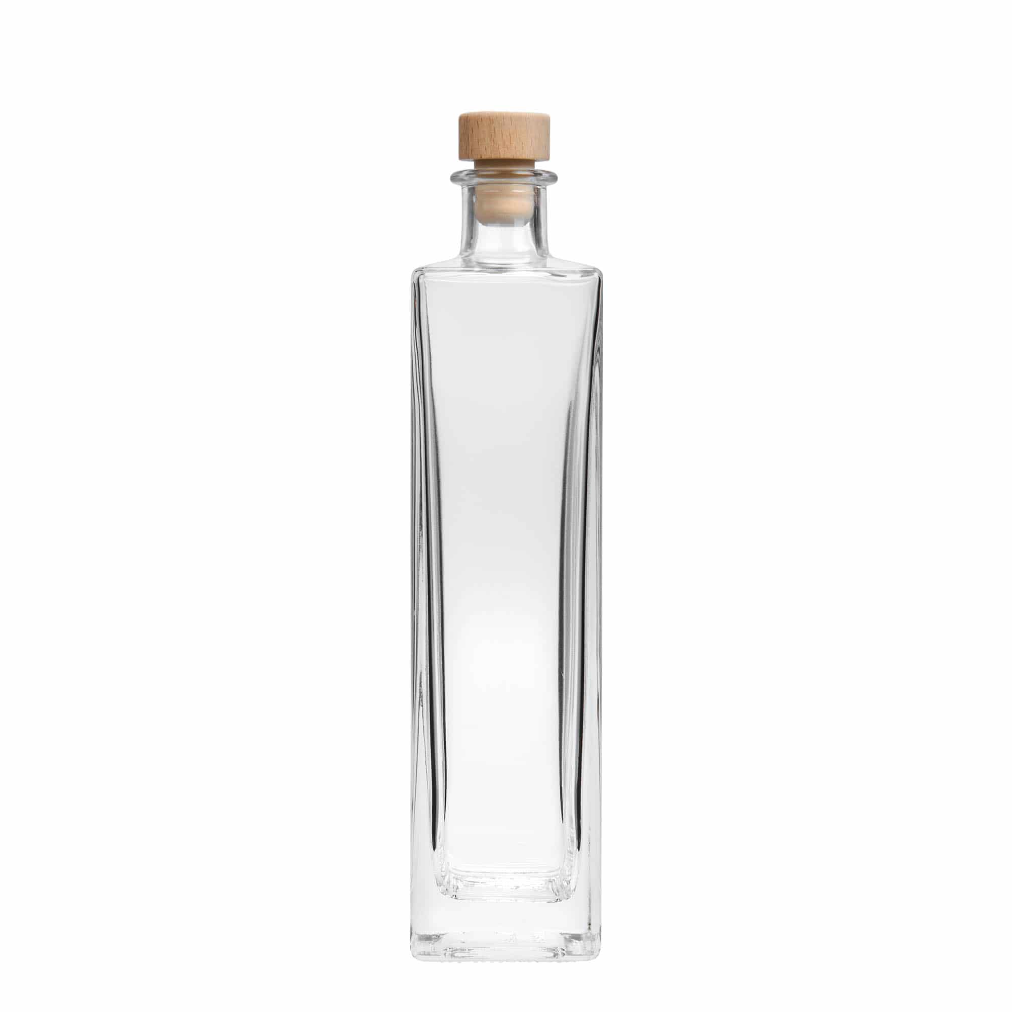 500 ml üvegpalack 'Rafaello', négyzet alakú, nyílás: parafa