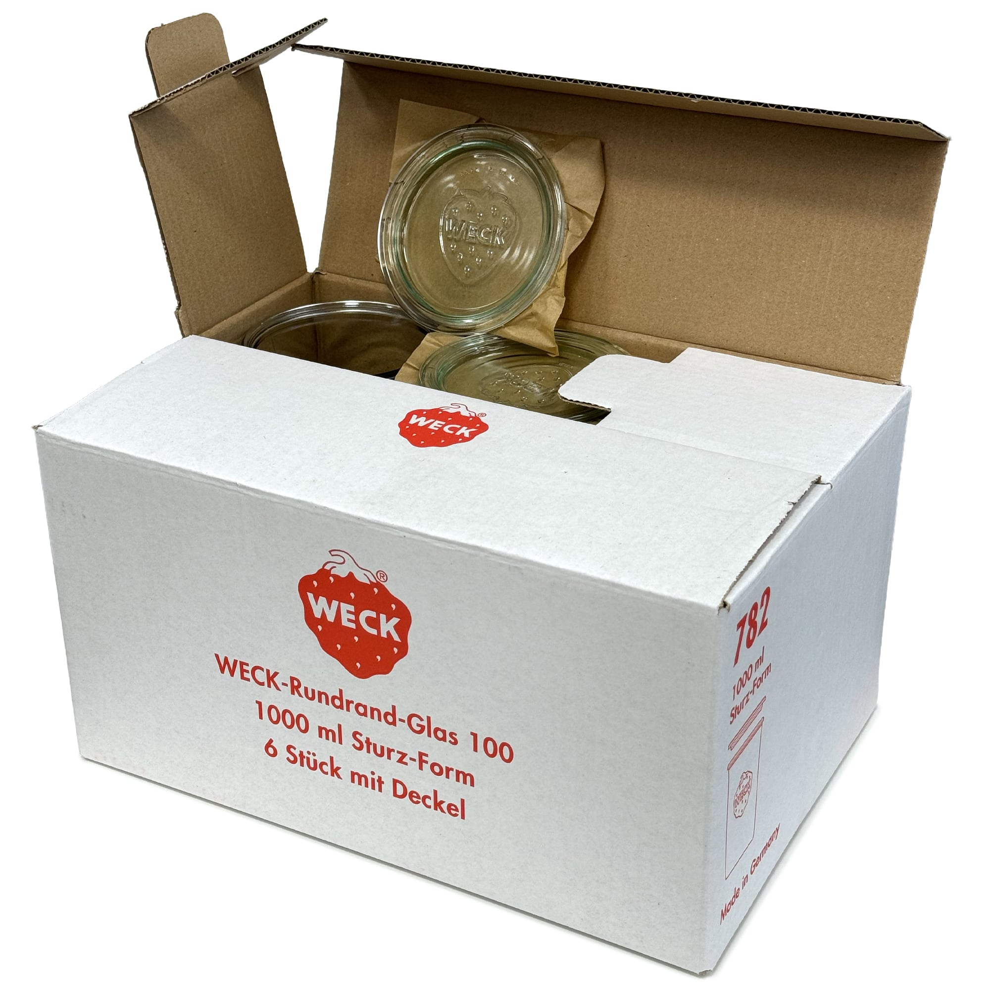 6x 1000 ml Felfordítható WECK-üveg üvegfedéllel RR 100