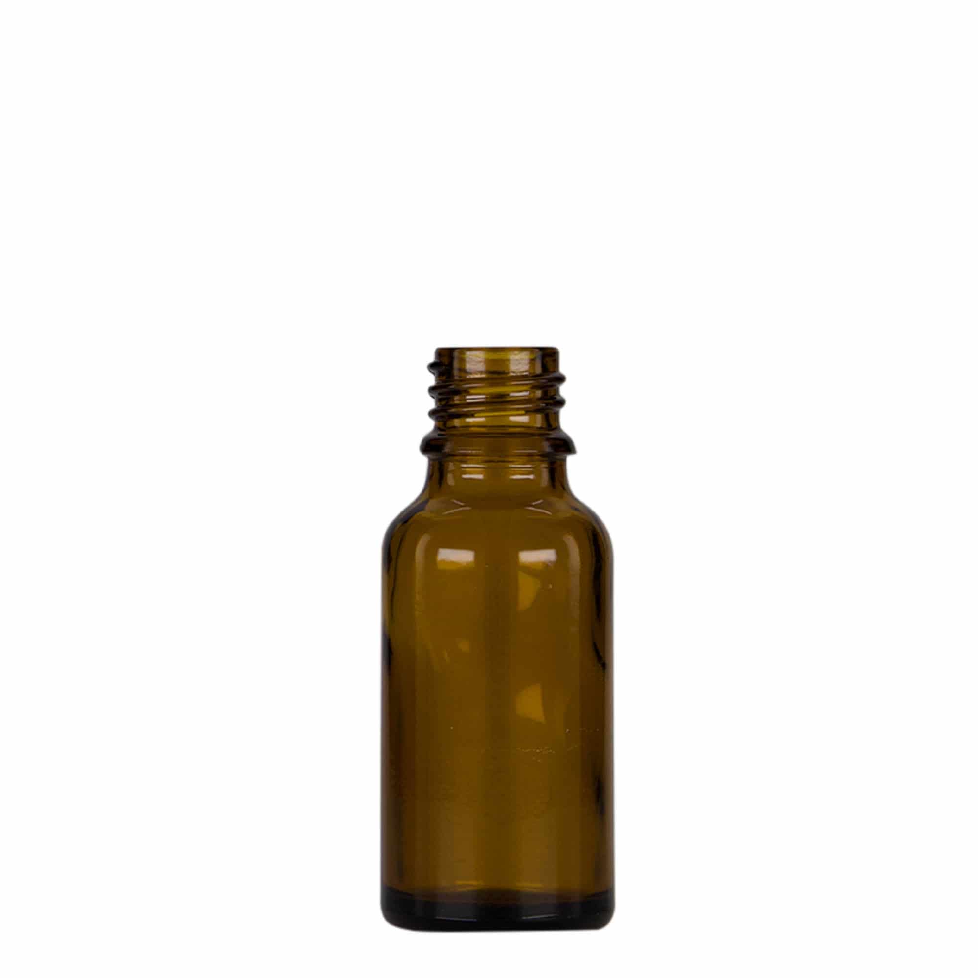 20 ml pipettás üveg orvosi, üveg, barna-fekete, nyílás: DIN 18