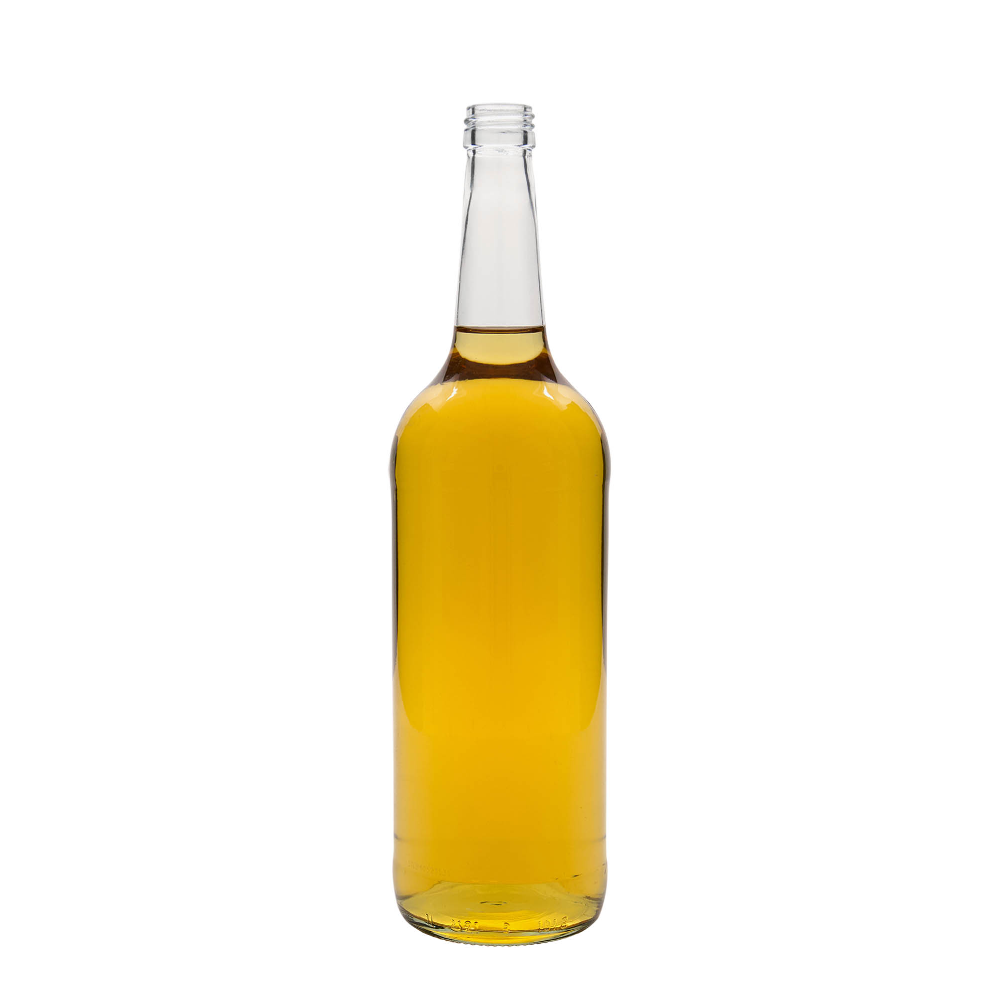 1.000 ml üvegpalack egyenes nyakkal, nyílás: PP 28 1.000 ml üvegpalack egyenes nyakkal, nyílás: PP 28