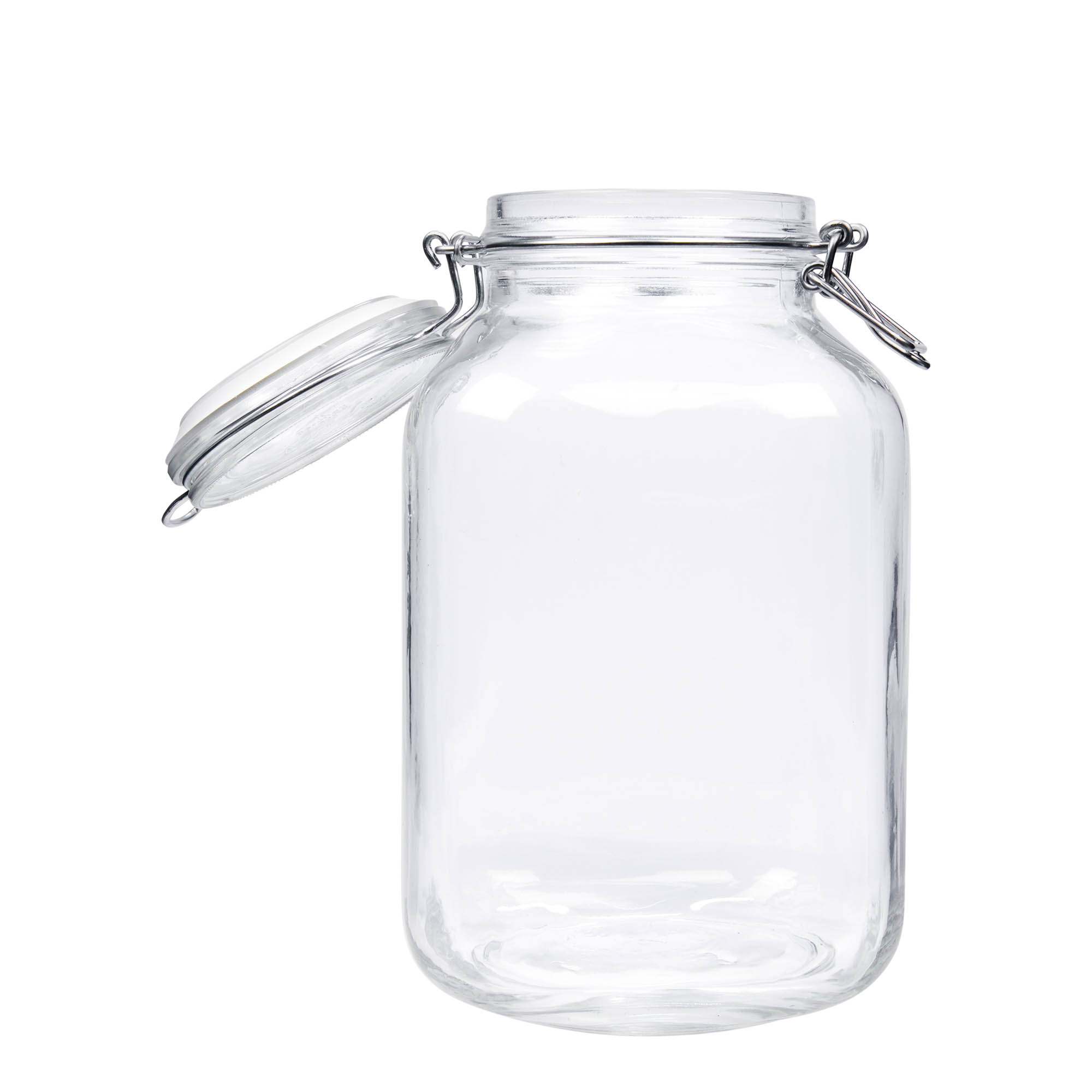 3.000 ml drótkapcsos üveg 'Fido', négyzet alakú, nyílás: drótkapcsos záróelem