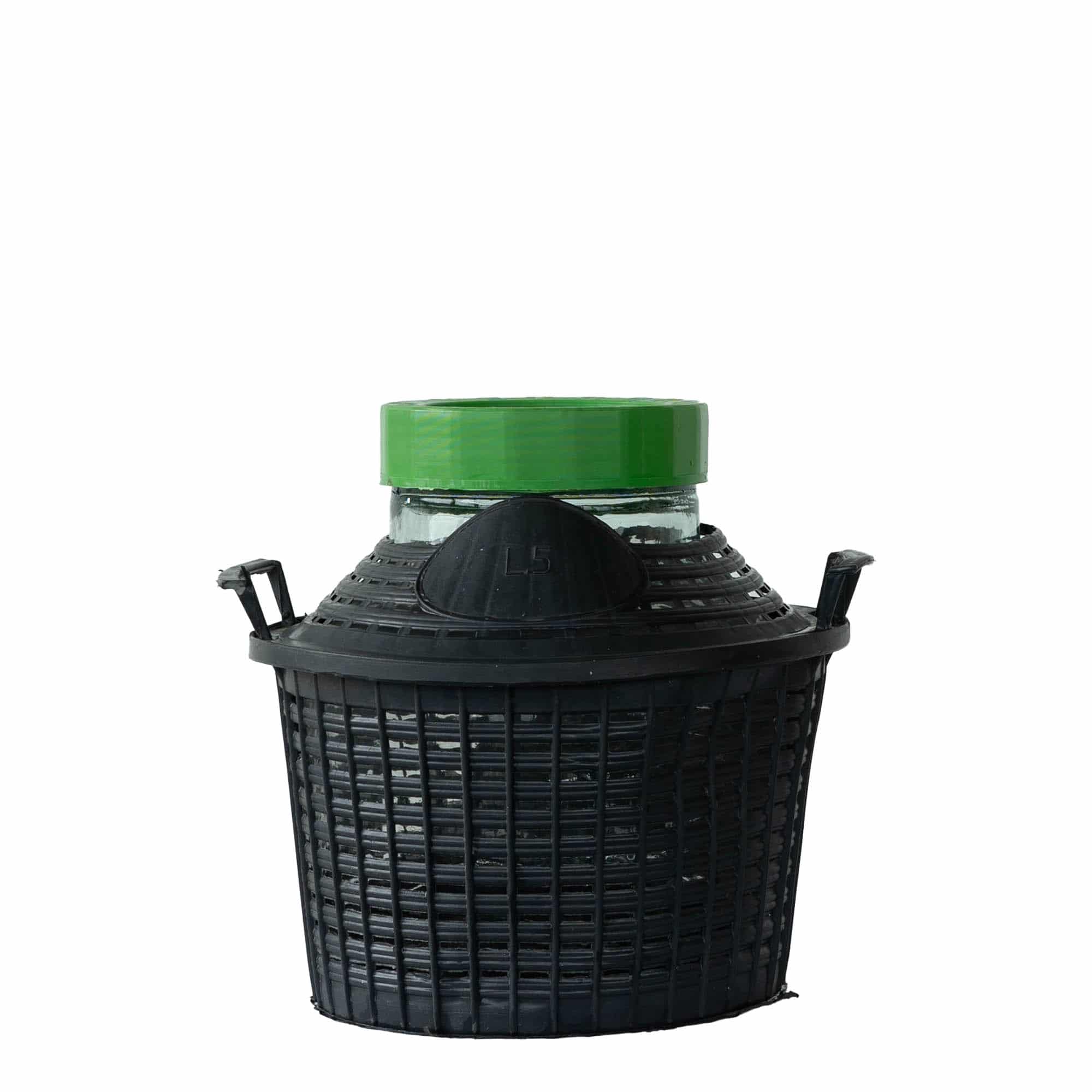 5 l széles nyakú demizson, üveg, szájnyílás: csavaros kupak 5 l széles nyakú demizson, üveg, szájnyílás: csavaros kupak