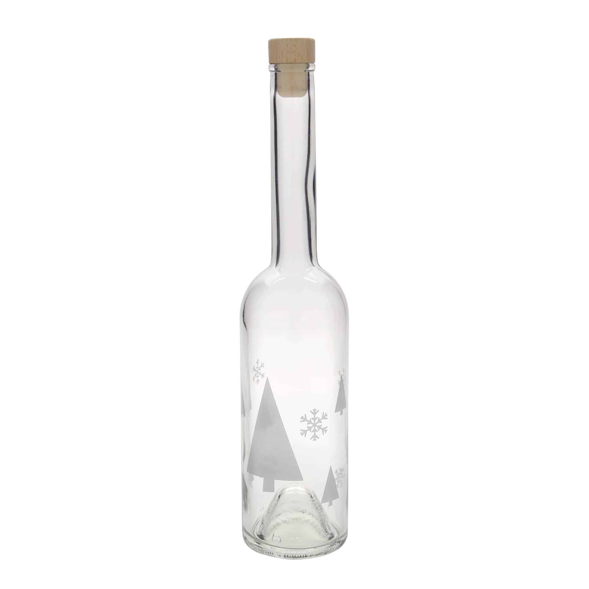 500 ml-es üvegpalack 'Opera', motívum: Hópehely, szájnyílás: parafadugó