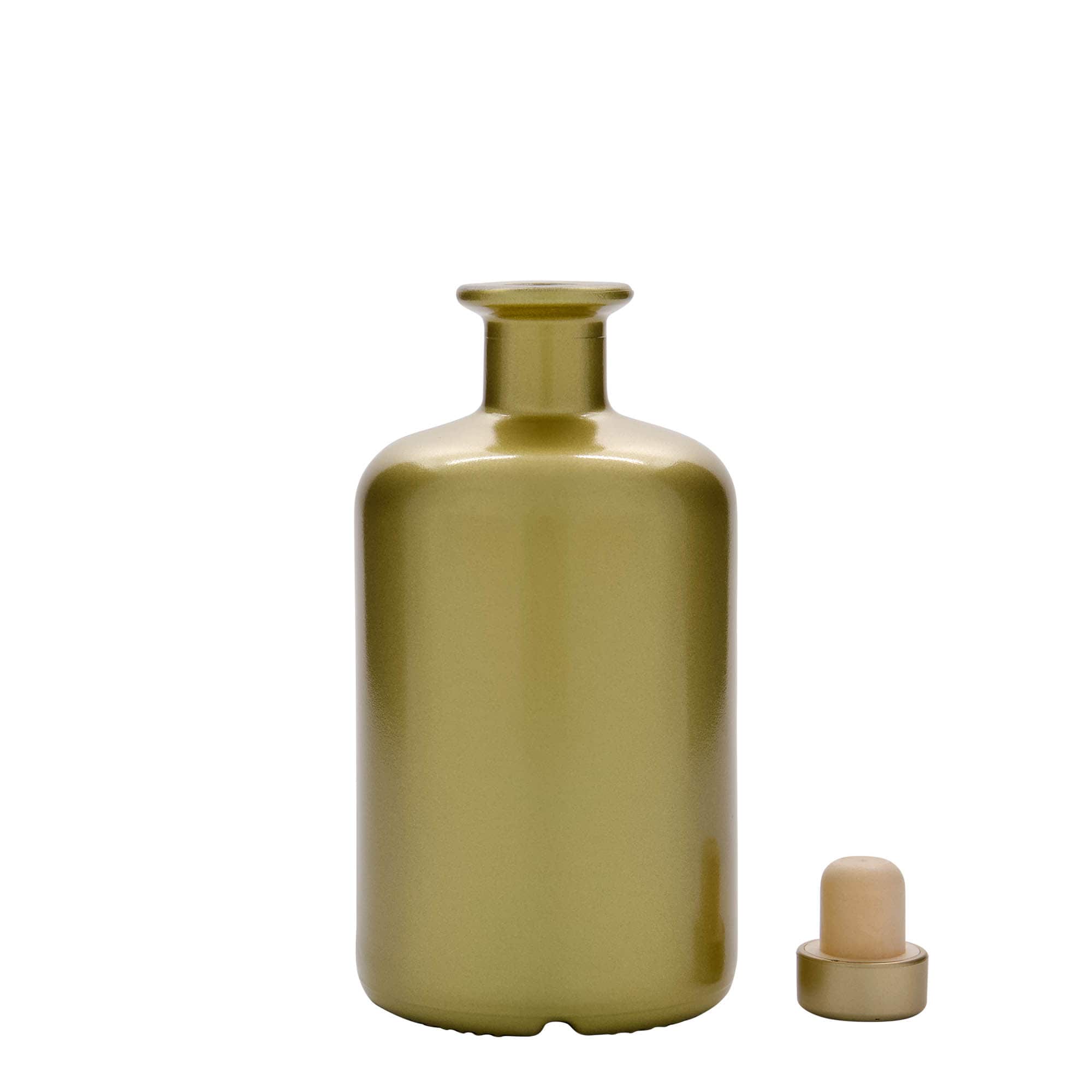 500 ml üveg gyógyszerész palack, arany, nyílás: parafa
