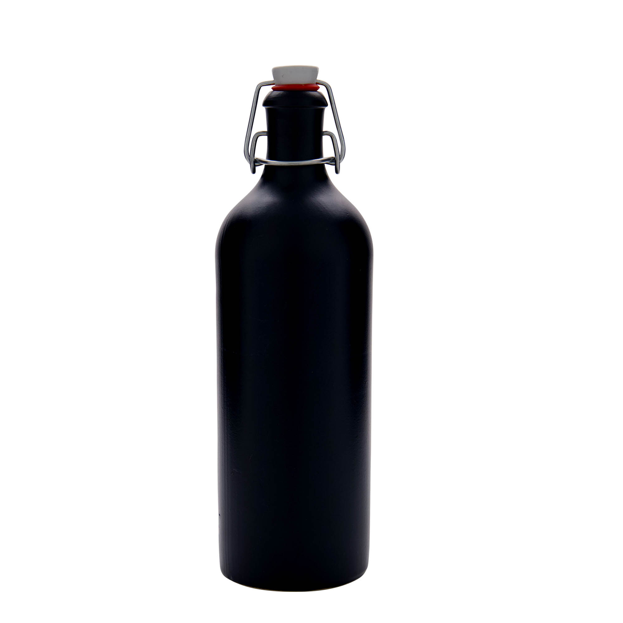 750 ml agyagedény, kőedény, fekete, száj: patentzár