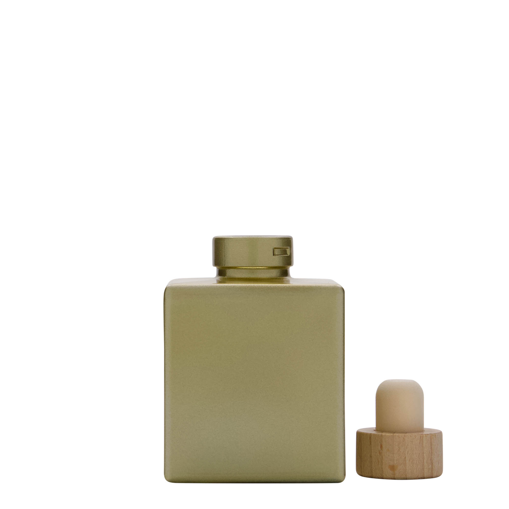 100 ml üveges üveg 'Cube', négyzet alakú, arany, nyílás: parafa