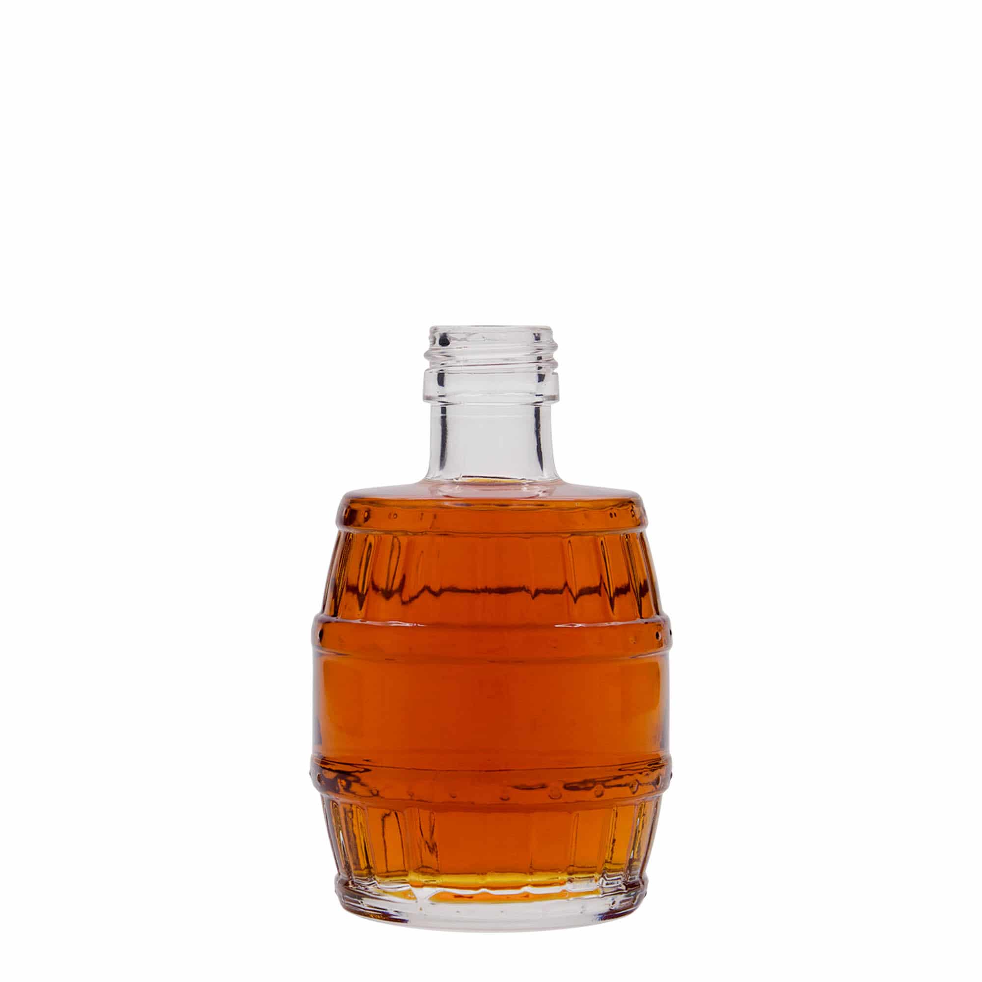 200 ml-es üvegpalack 'Fass', szájnyílás: PP 28