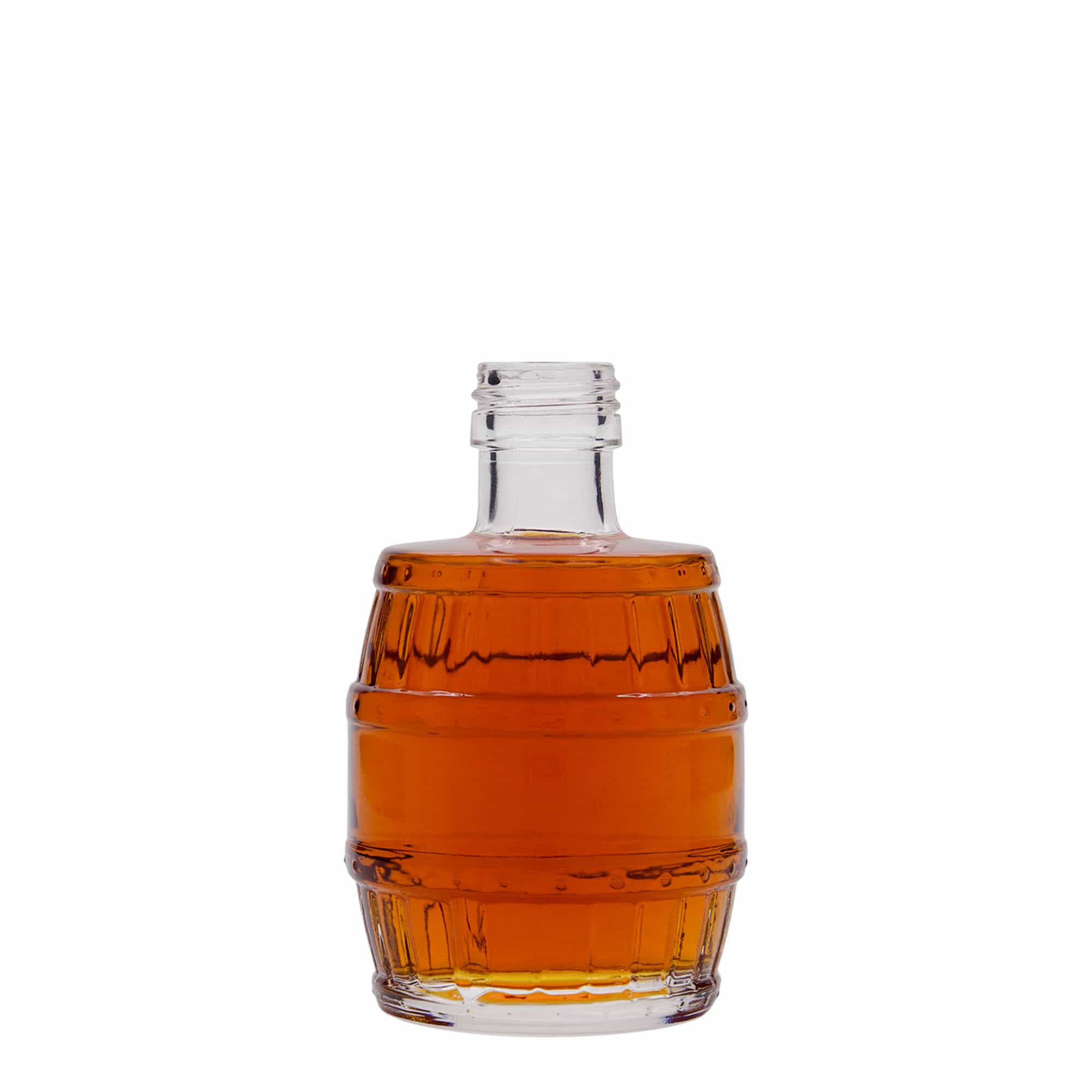 200 ml üvegpalack 'hordó', nyílás: PP 28
