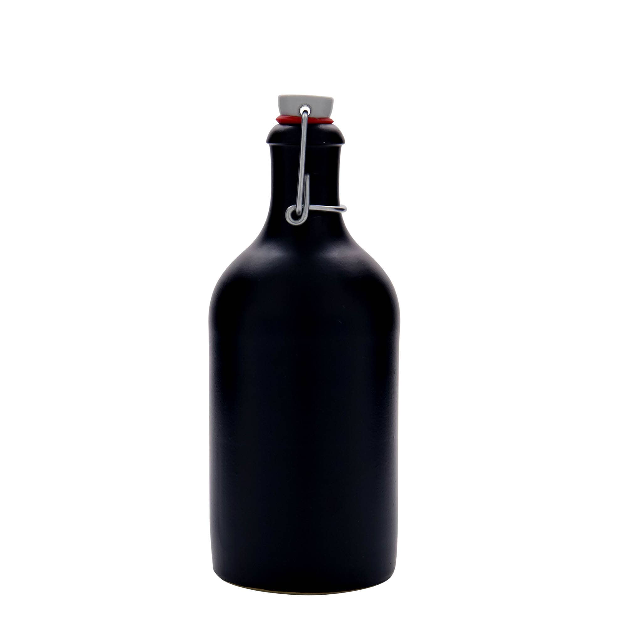 500 ml agyagedény, kőedény, fekete, száj: patentzár