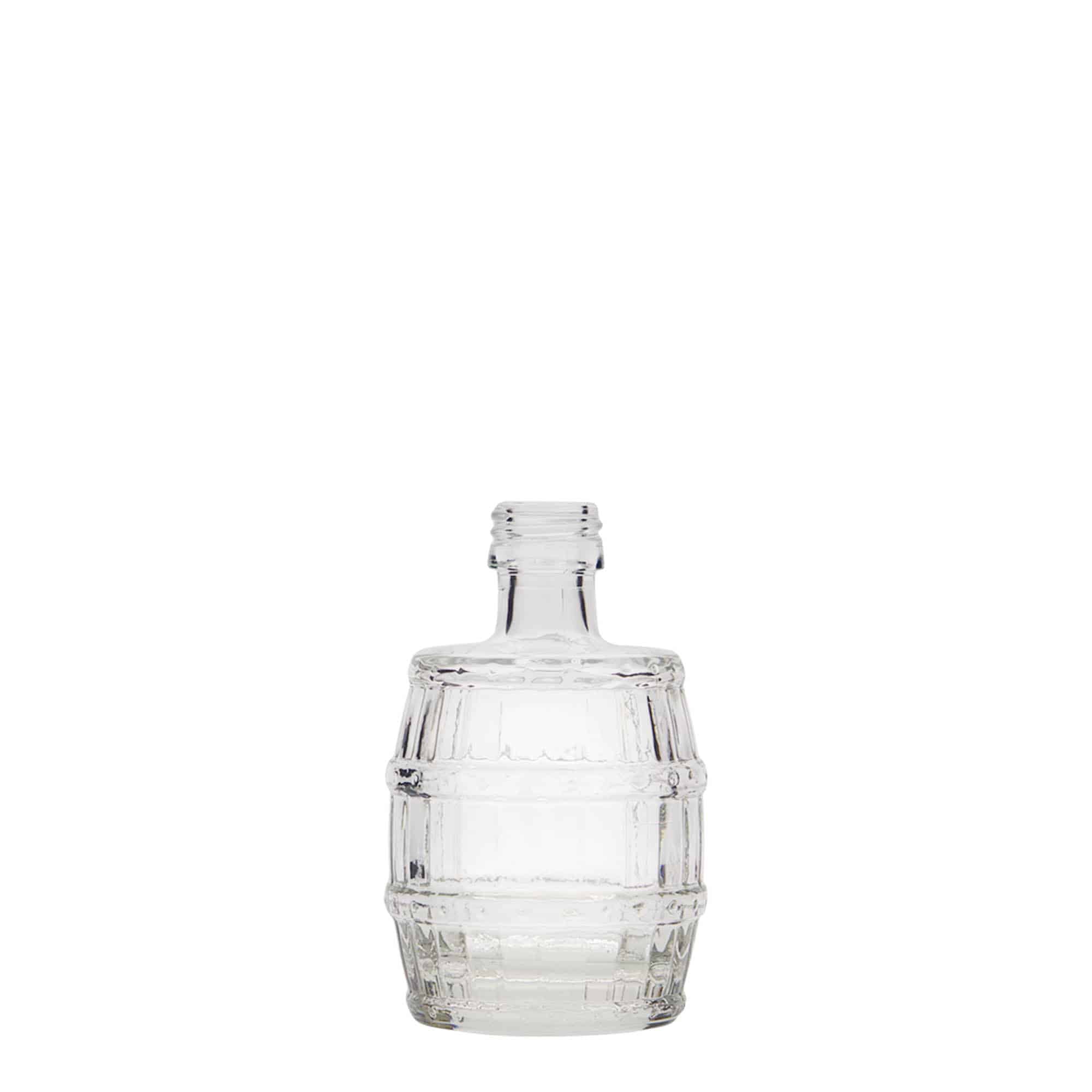 50 ml üvegpalack 'hordó', nyak: PP 18