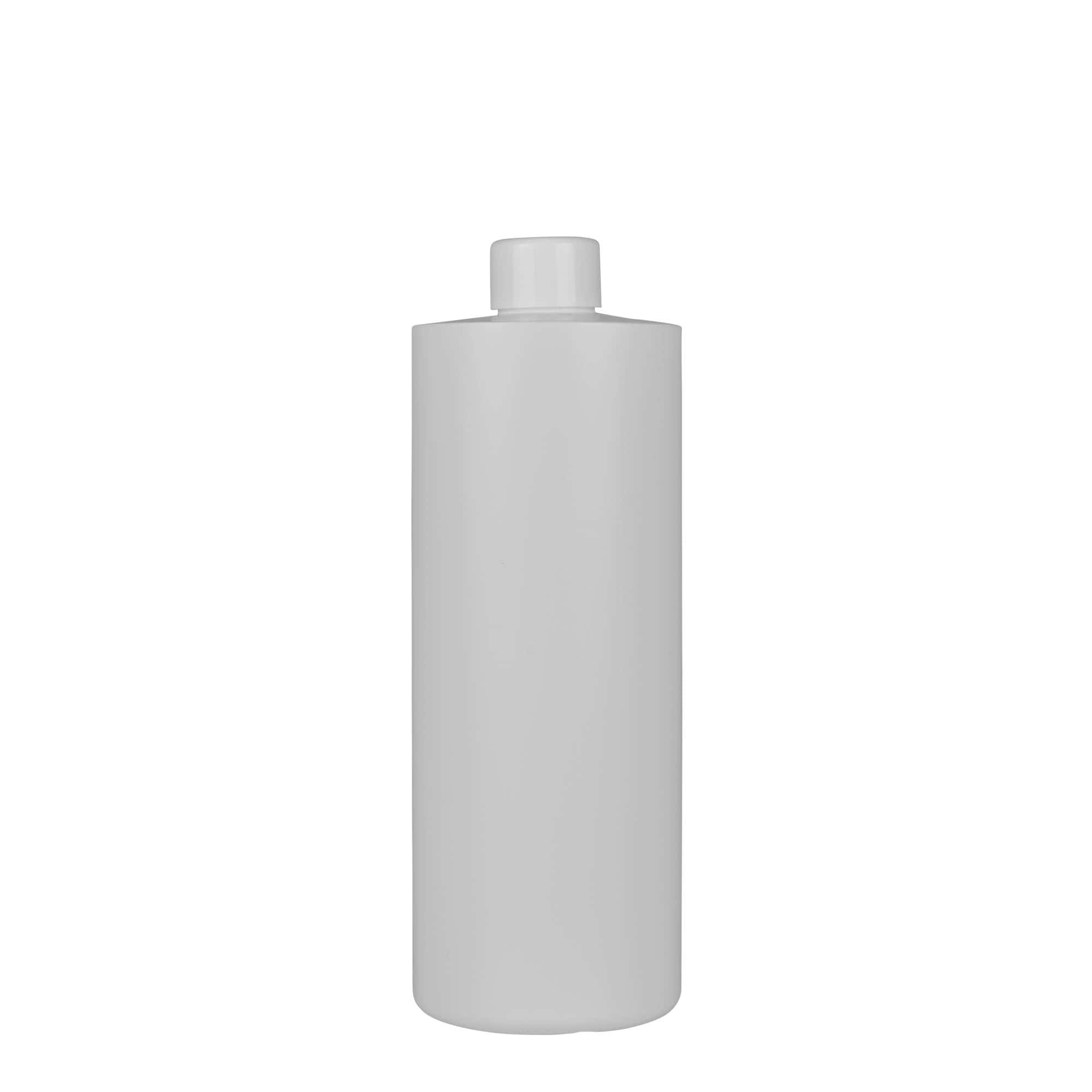 500 ml műanyag palack 'Pipe', zöld HDPE, fehér, nyak: 24/410