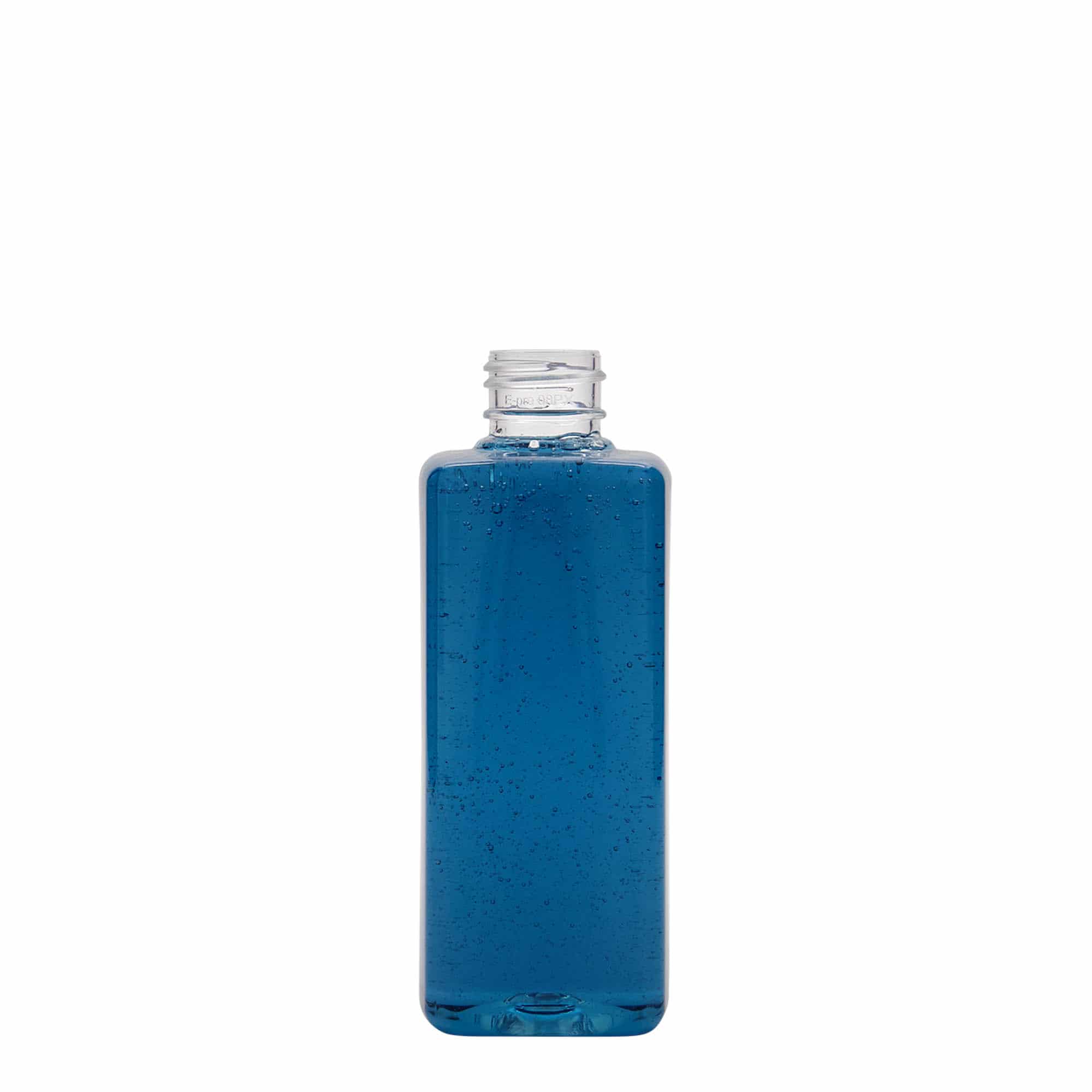 200 ml-es PET-palack 'Karl', négyzet alakú, műanyag, szájnyílás: GPI 24/410