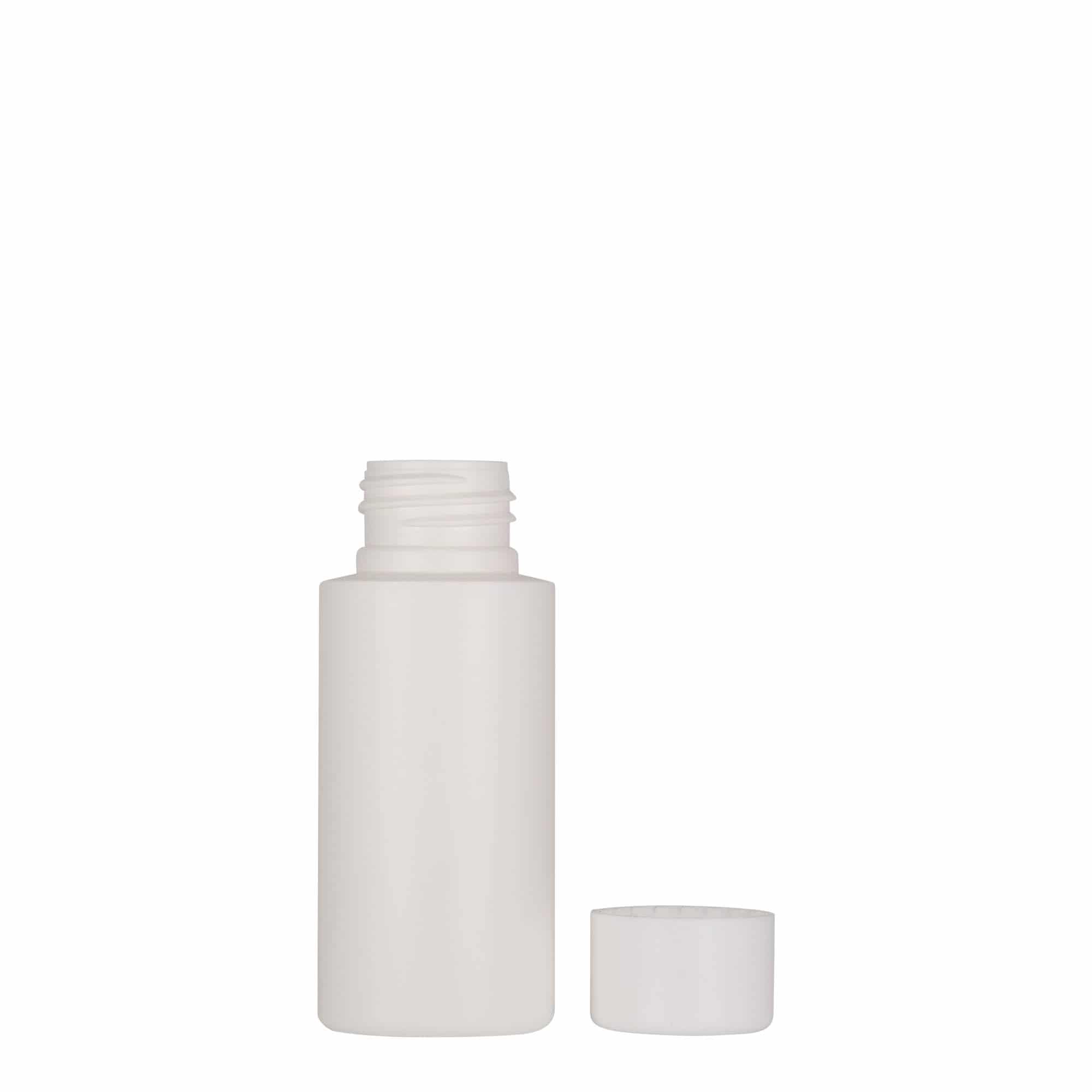 50 ml-es műanyag palack 'Pipe', HDPE, fehér, szájnyílás: 24/410