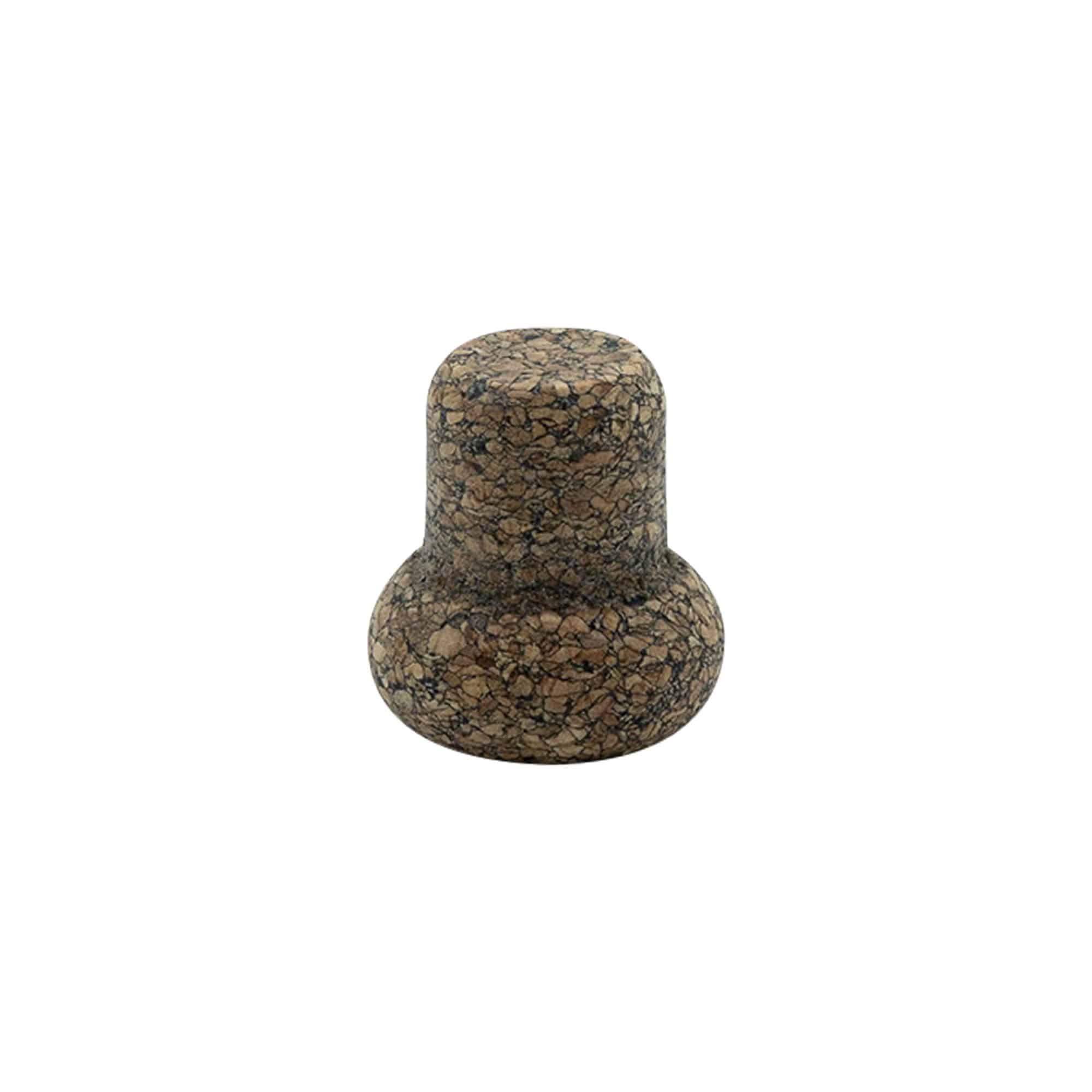 Fejes parafadugó 'Barrel' 22,5 mm, Corkcoal, a következő szájnyíláshoz: parafadugó