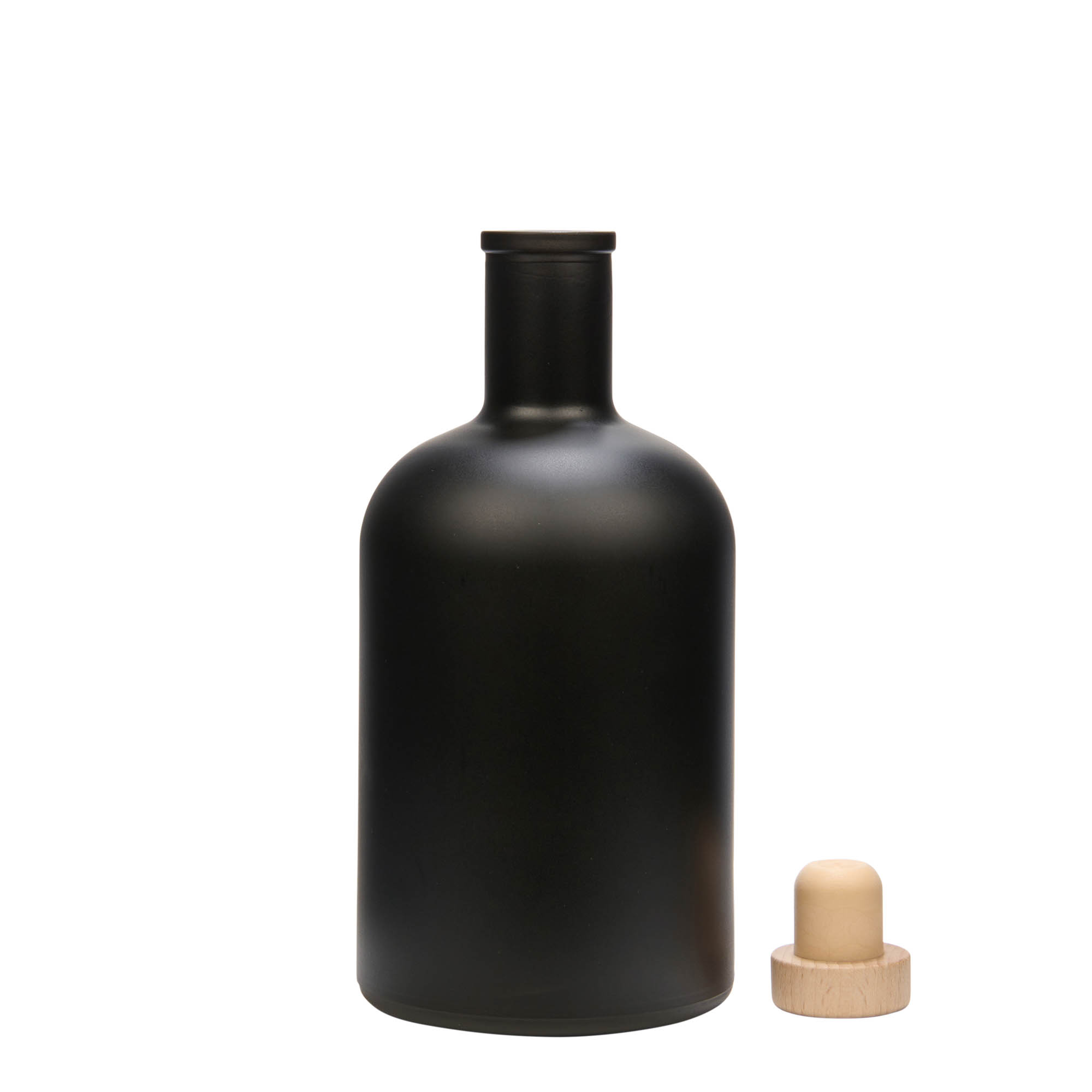 700 ml üveges palack 'Gerardino', fekete, nyílás: parafa