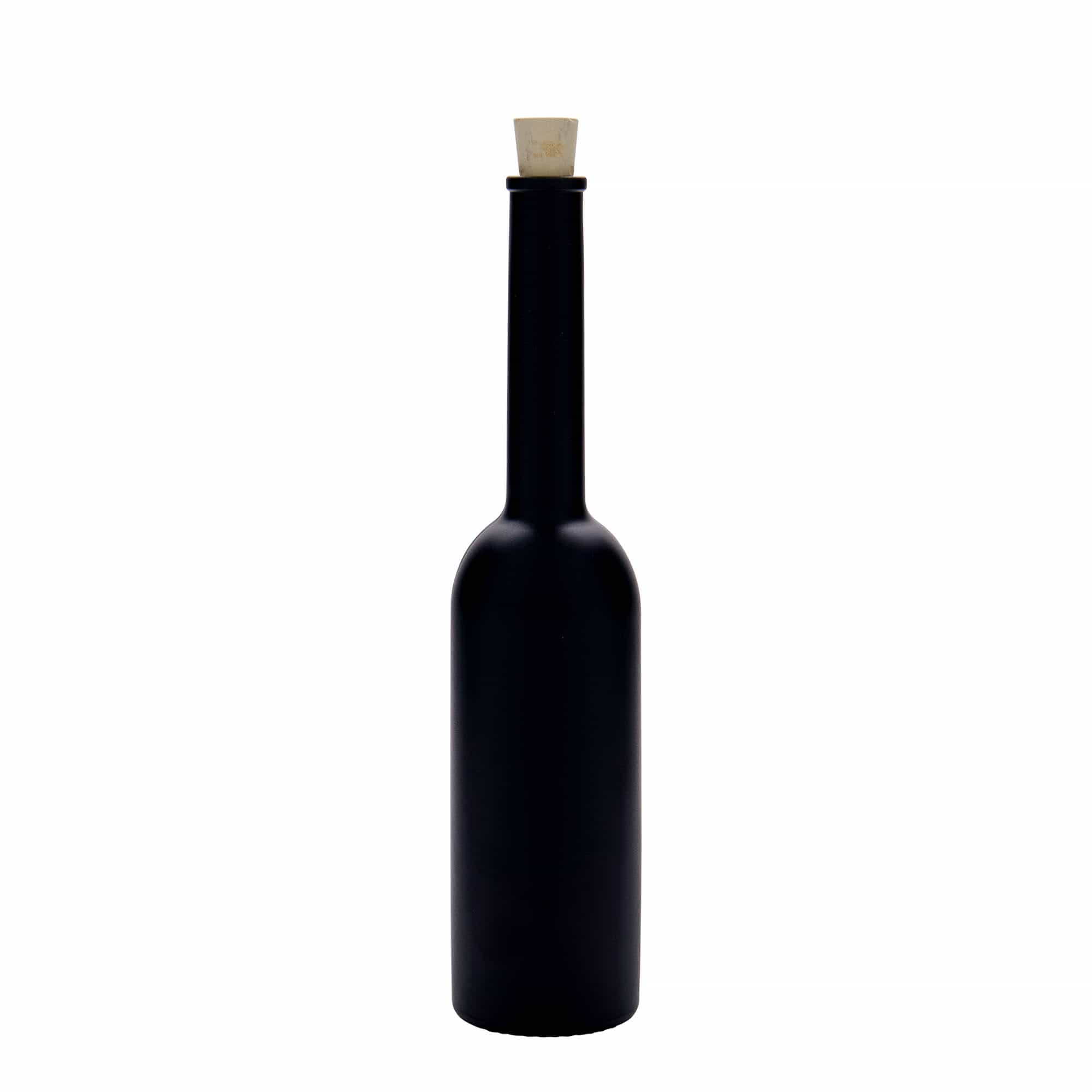 200 ml üvegpalack 'Opera', fekete, nyílás: parafa